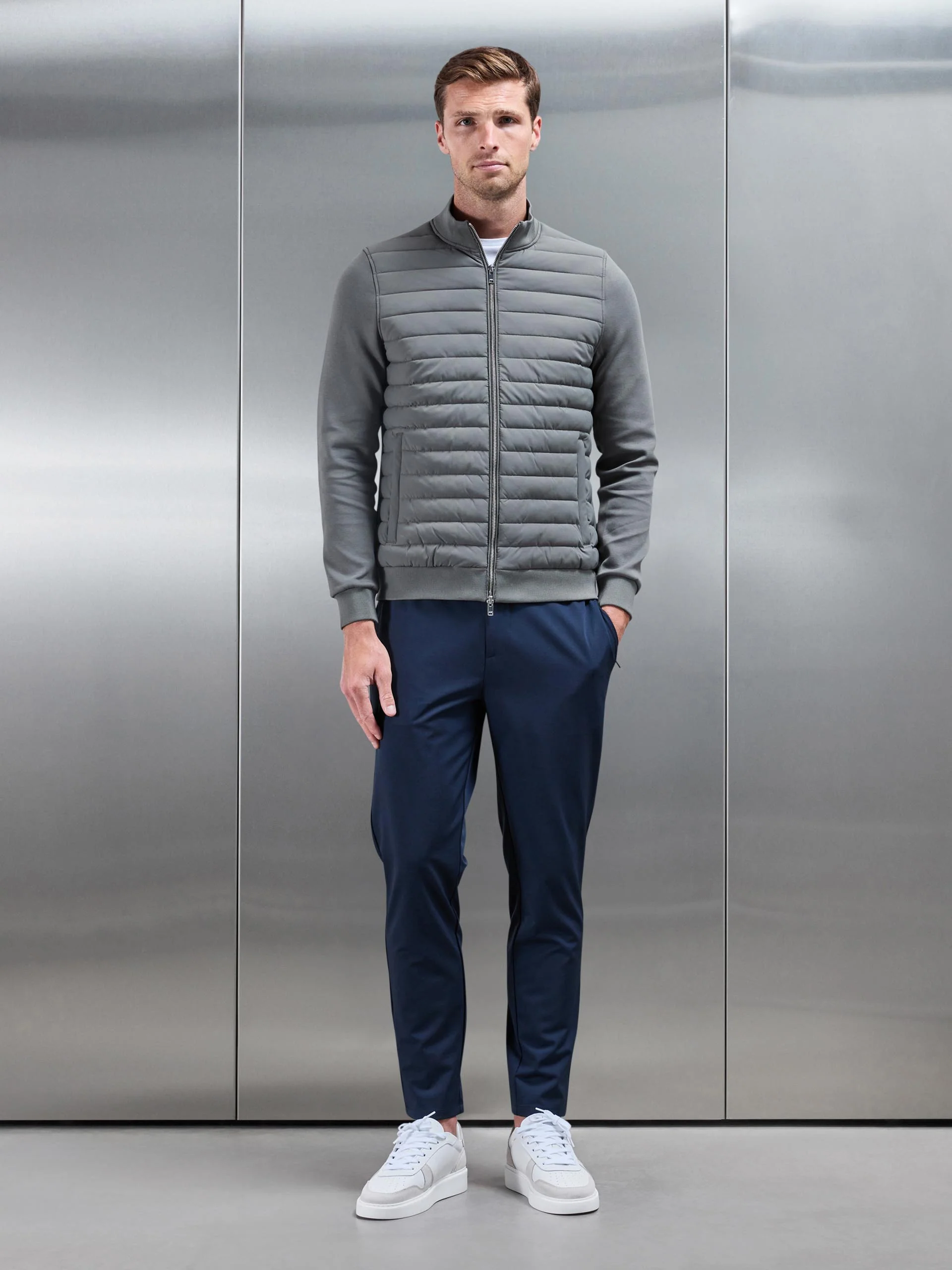 Hybrid Quilted Jacket in Sage - Image 2