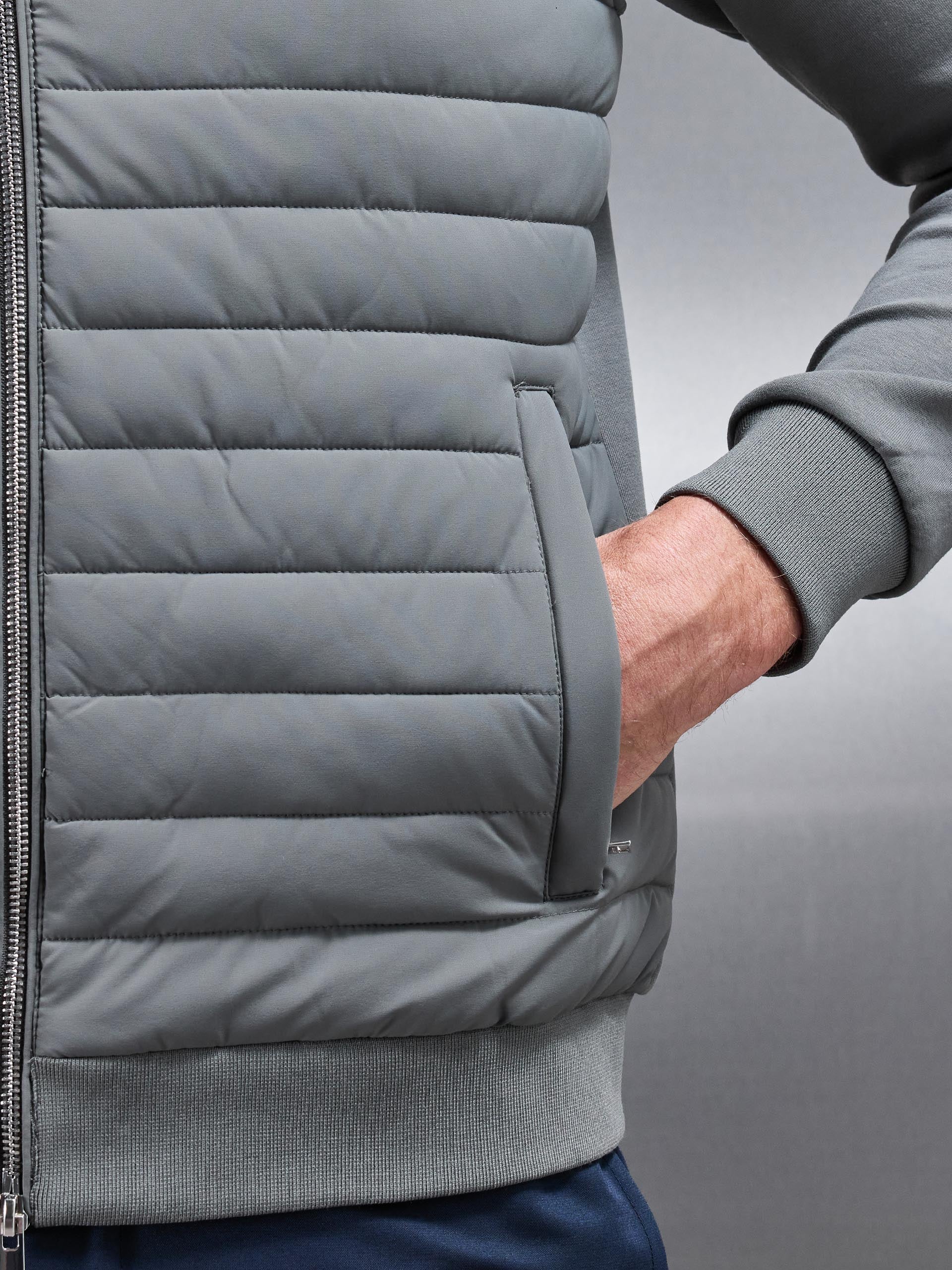 Hybrid Quilted Jacket in Sage - Image 4
