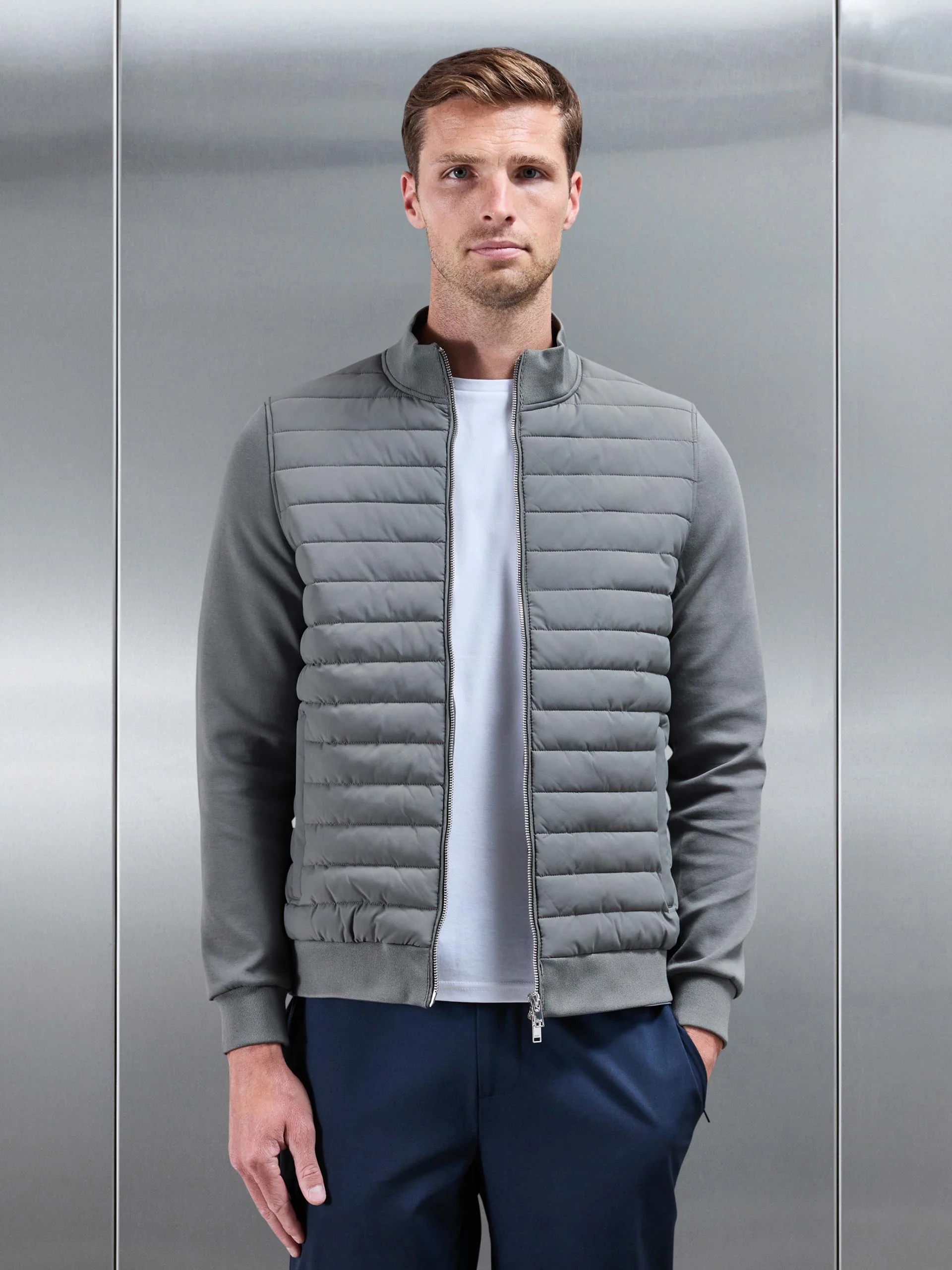 Hybrid Quilted Jacket in Sage - Image 6