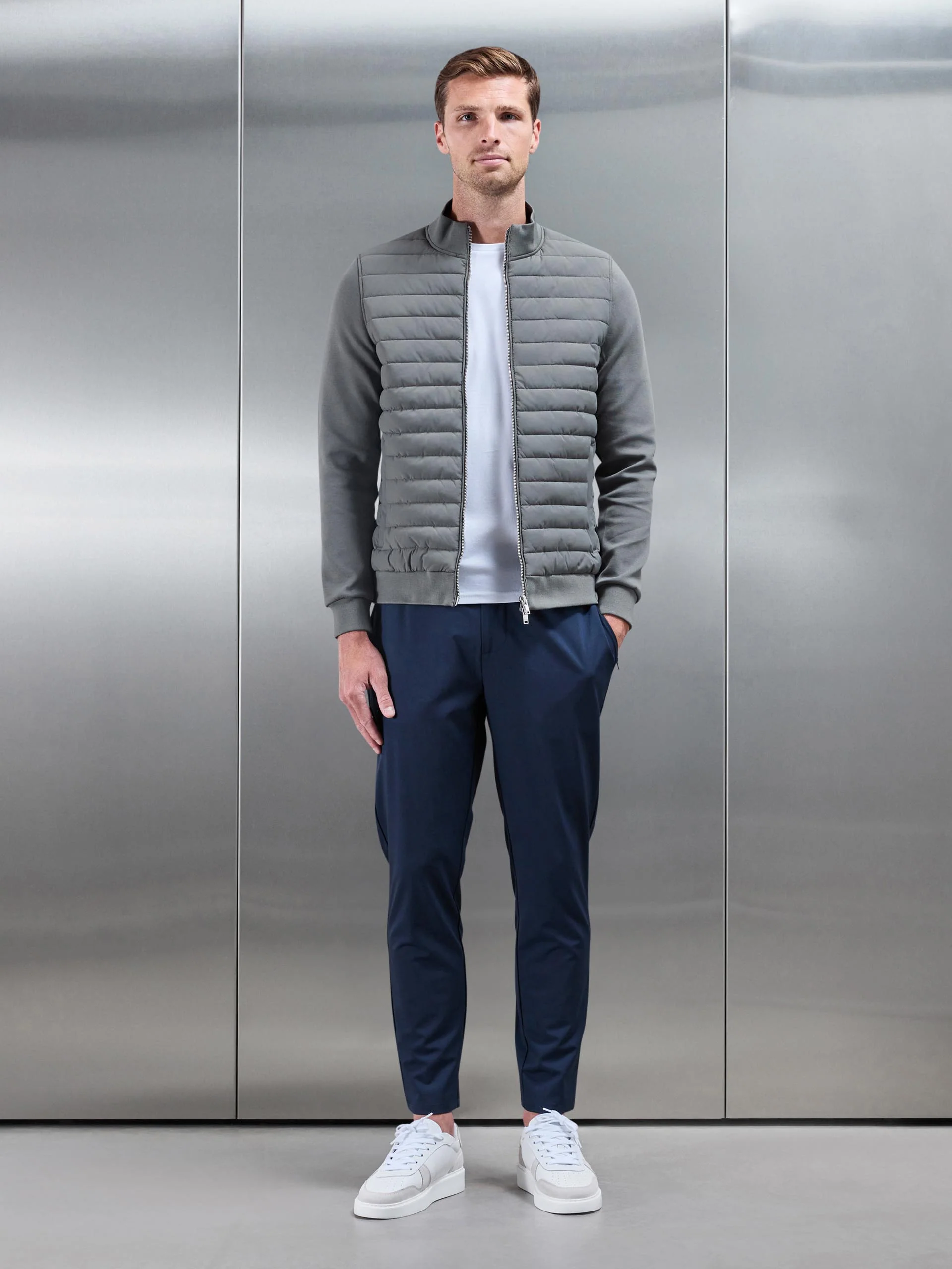 Hybrid Quilted Jacket in Sage - Image 7