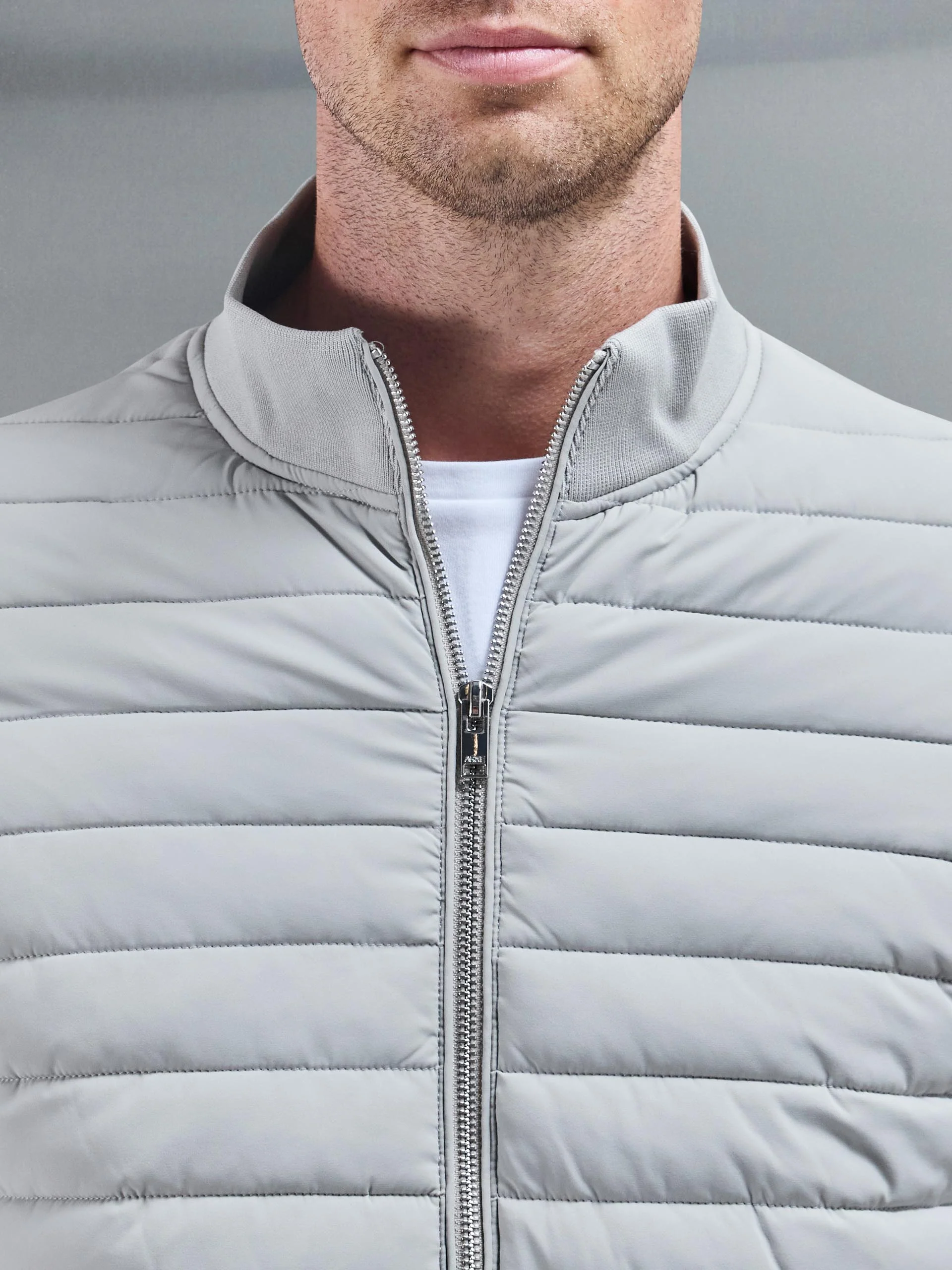 Hybrid Quilted Jacket in Stone - Image 3