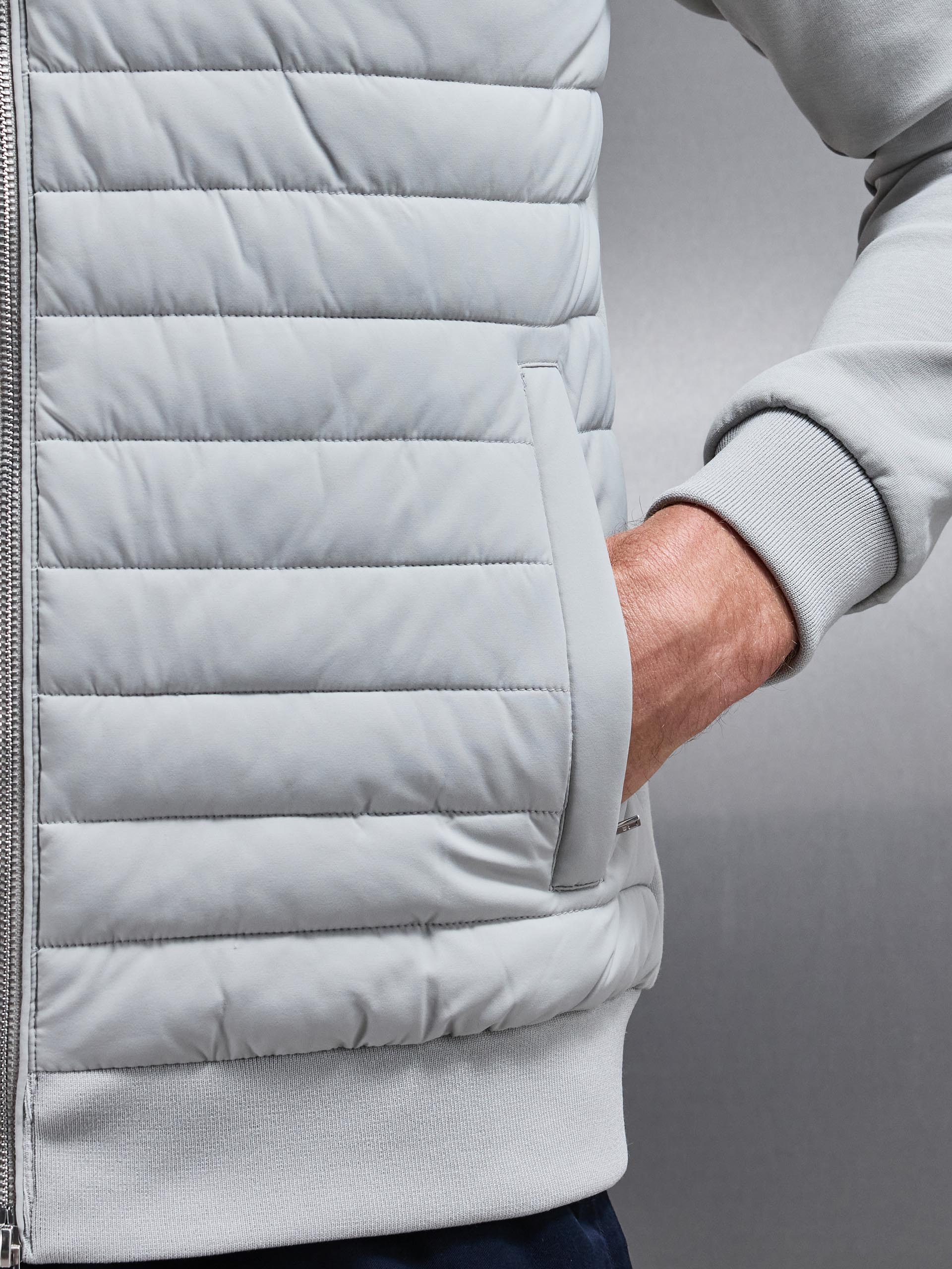 Hybrid Quilted Jacket in Stone - Image 4