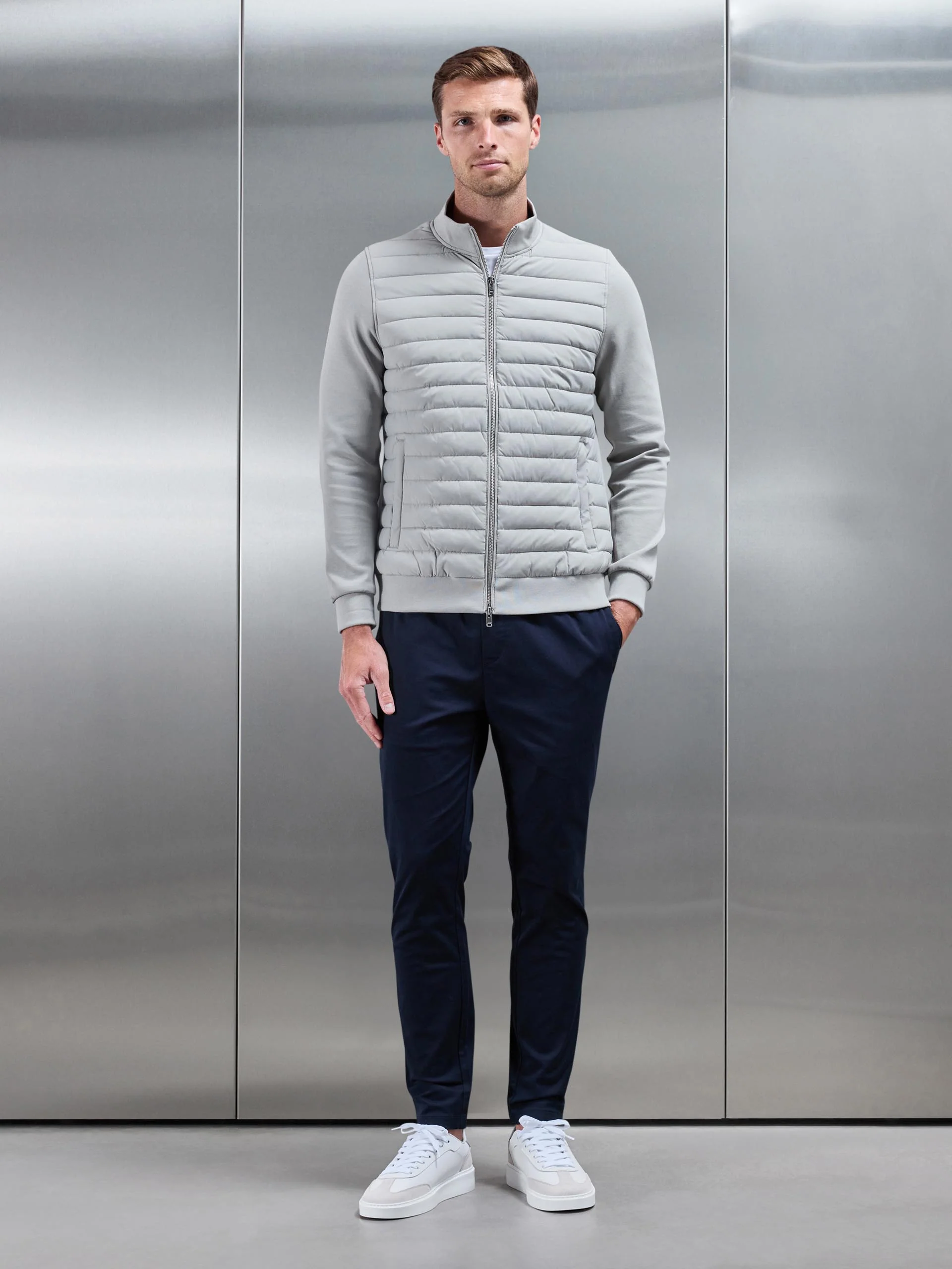 Hybrid Quilted Jacket in Stone - Image 6