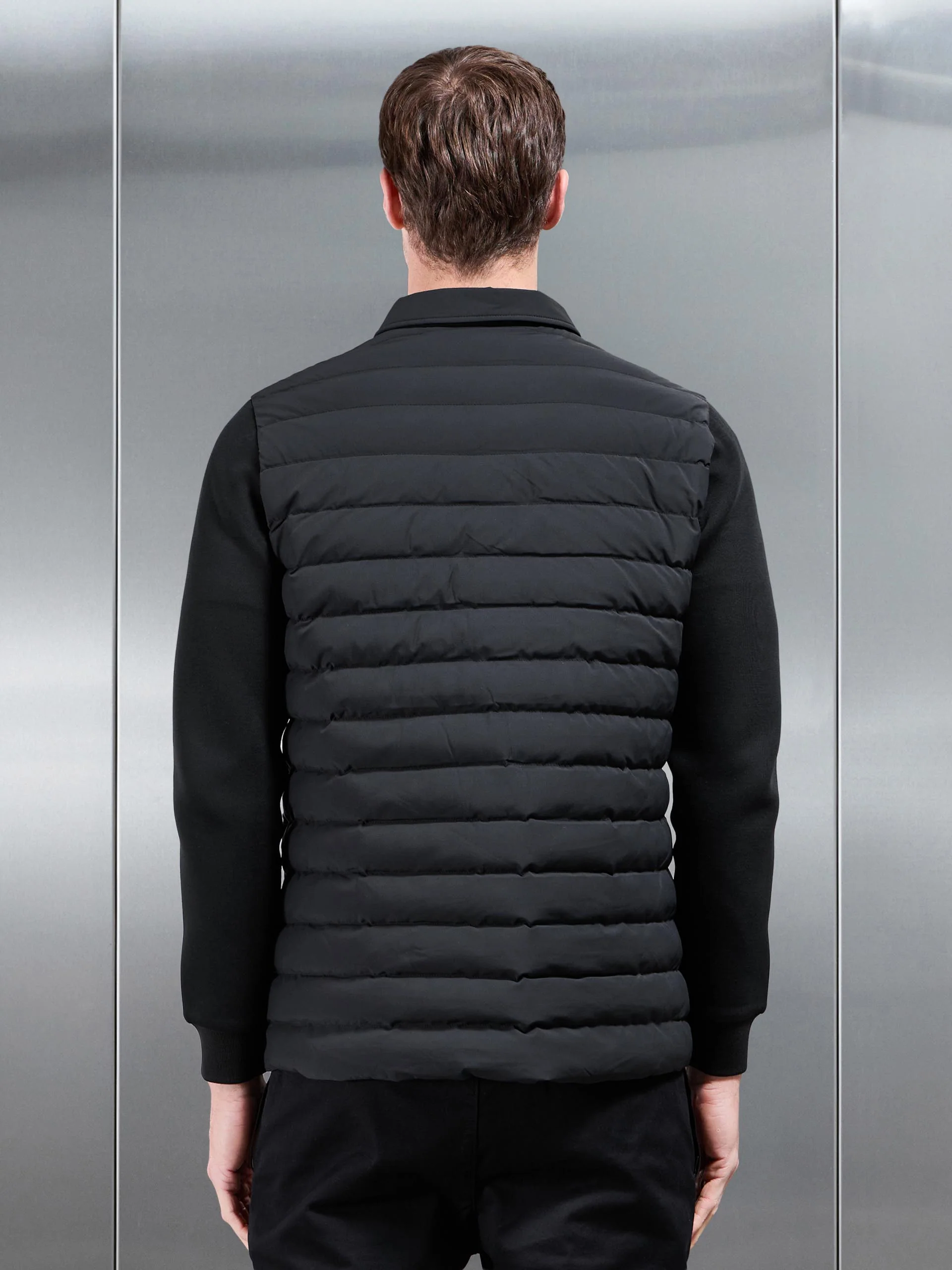 Hybrid Quilted Overshirt in Black - Image 3