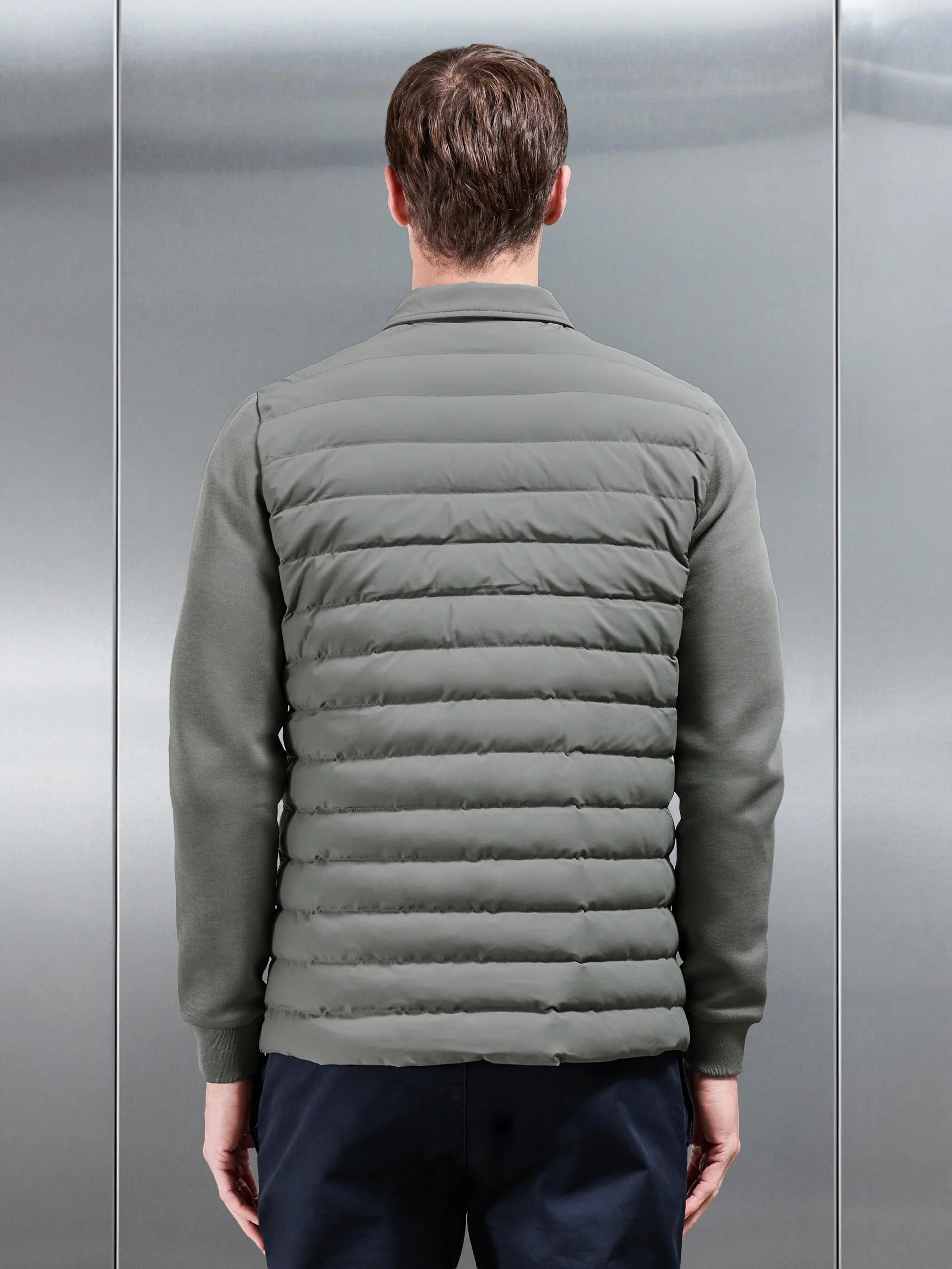 Hybrid Quilted Overshirt in Sage - Image 3