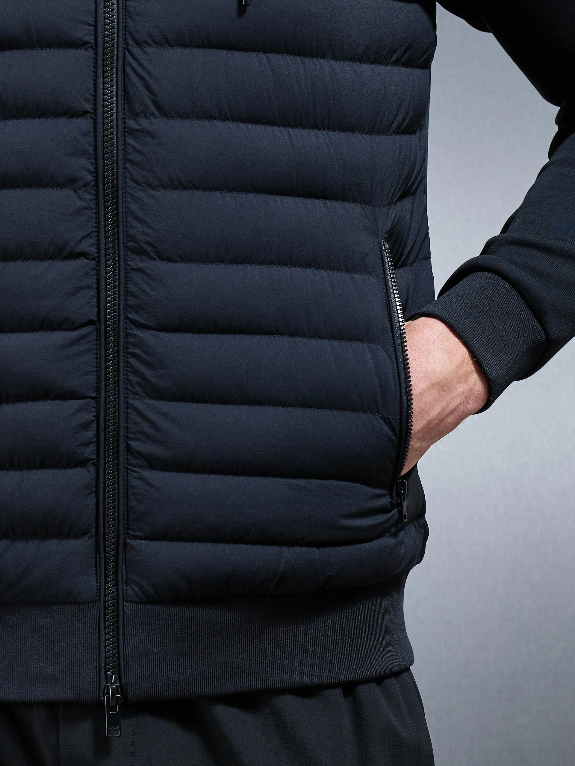 Hybrid Quilted Technical Windbreaker in Black - Image 5