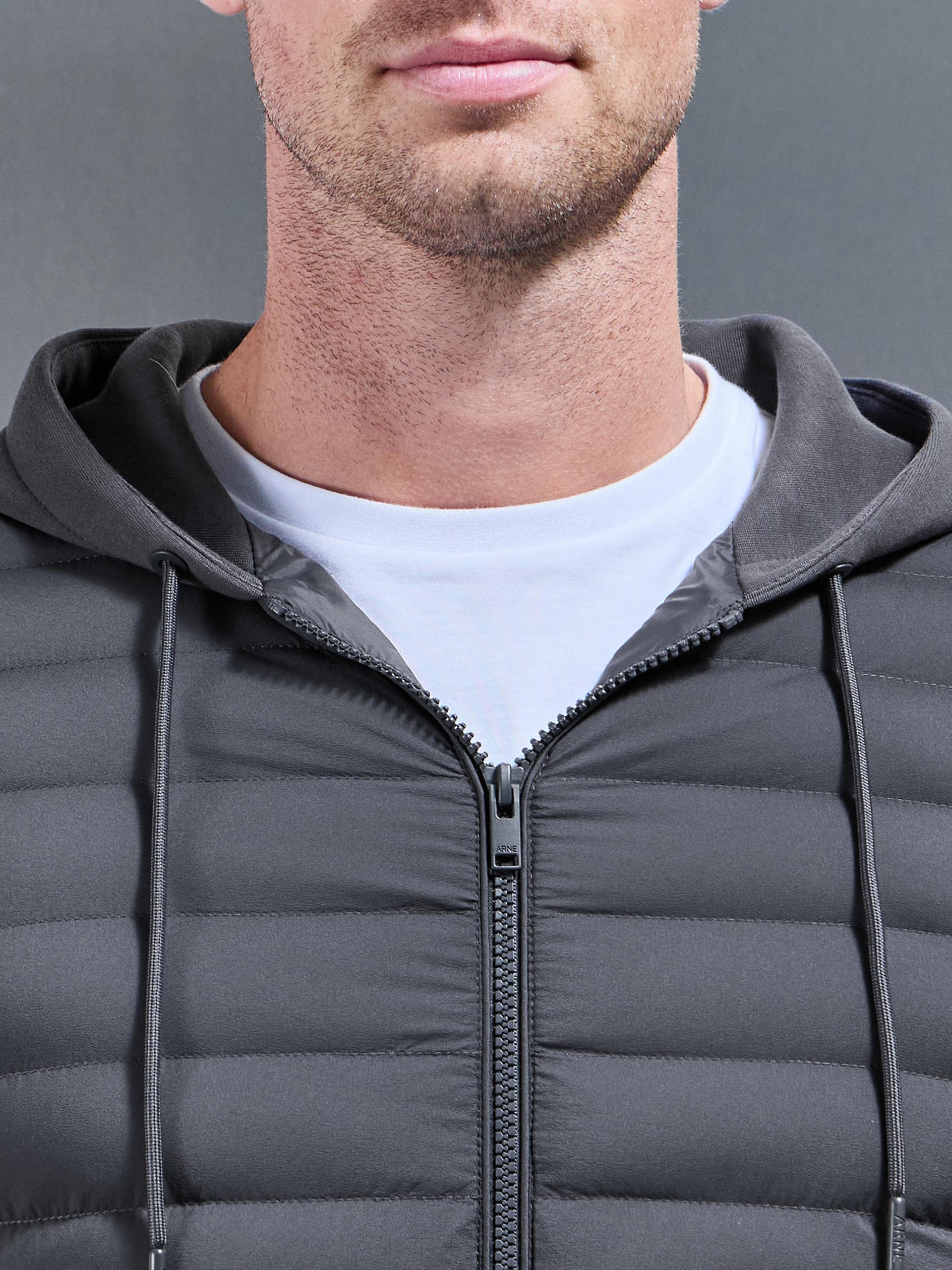 Hybrid Quilted Technical Windbreaker in Grey - Image 4