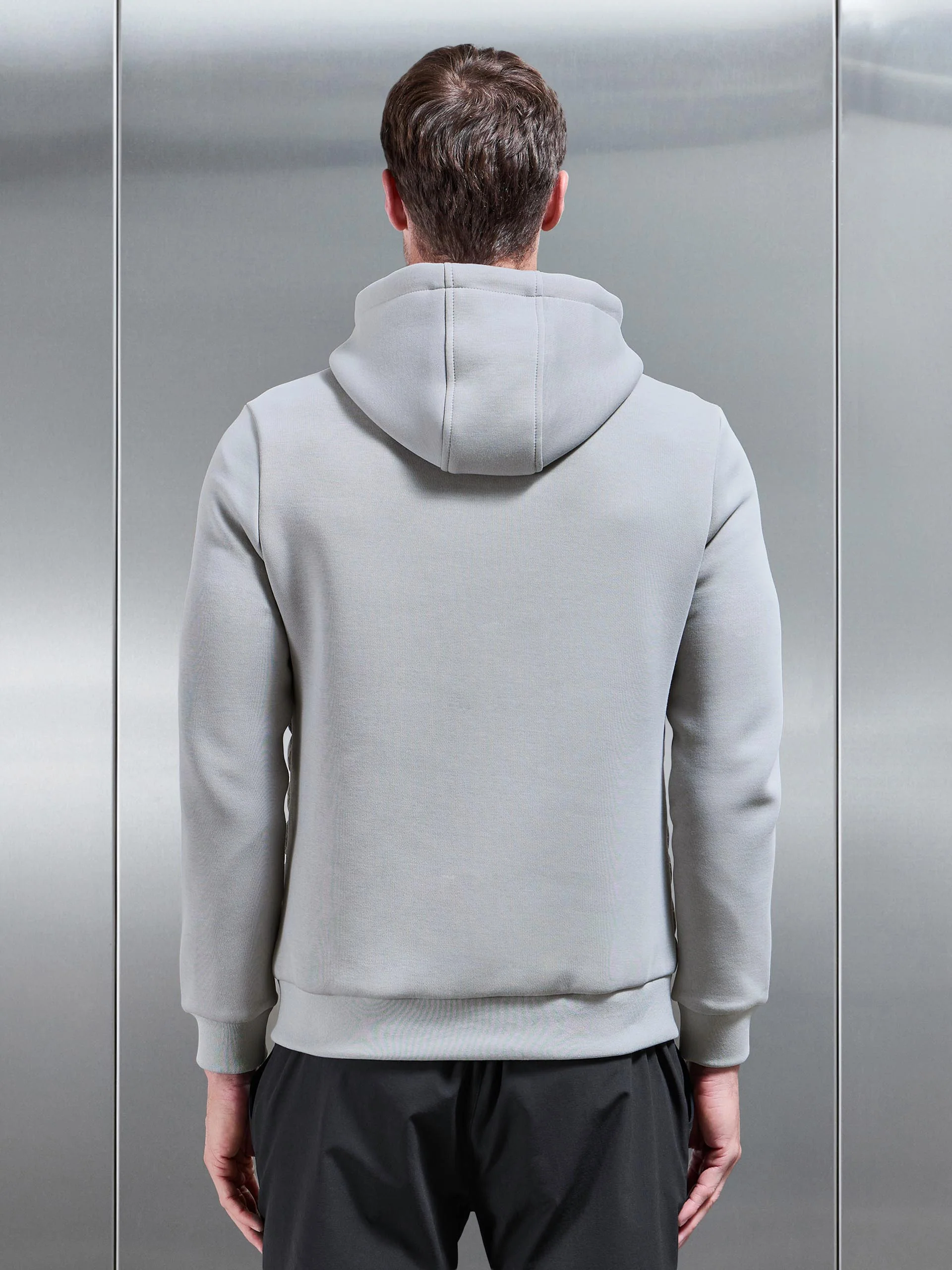 Hybrid Quilted Technical Windbreaker in Mid Grey - Image 4