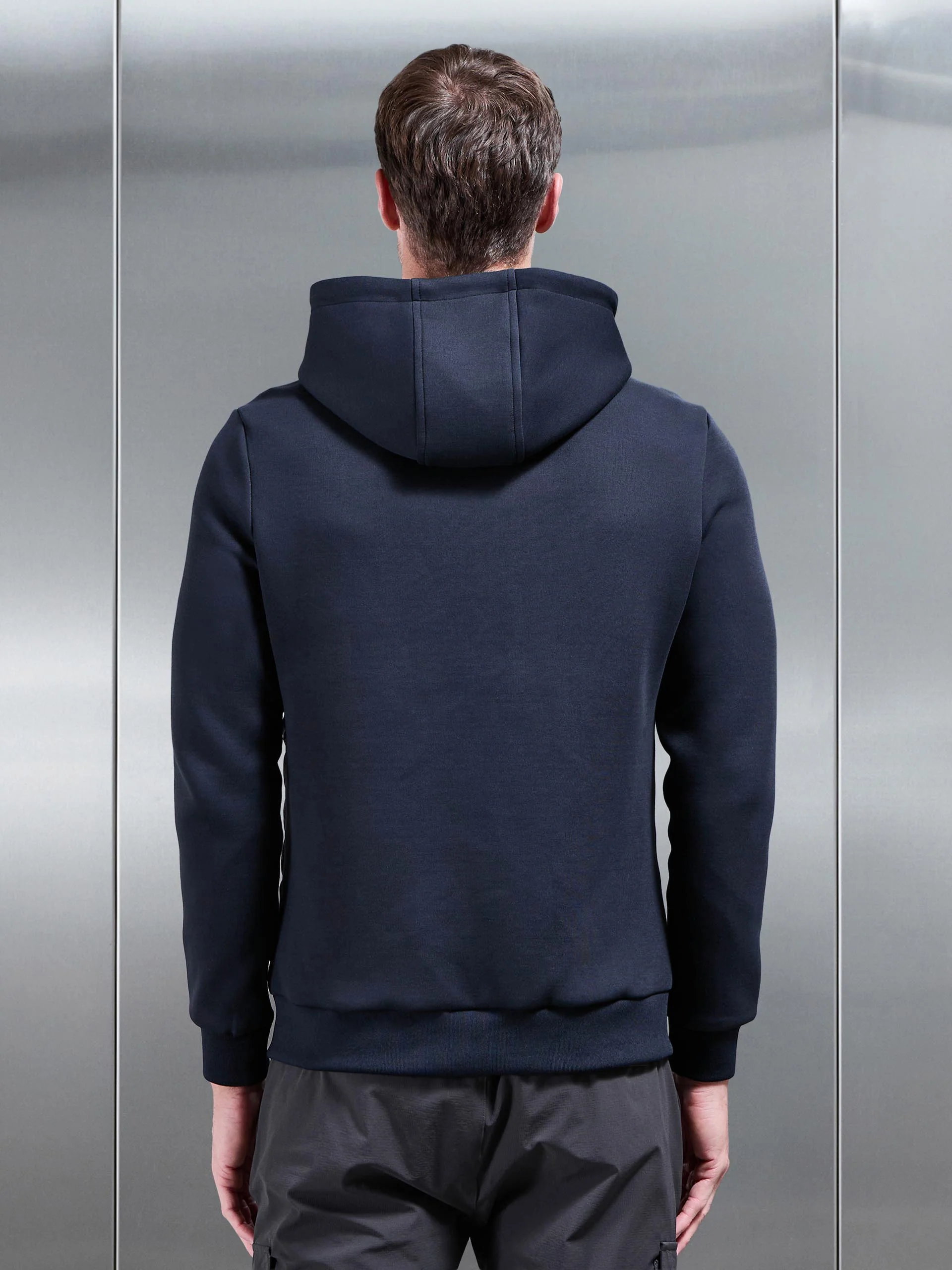 Hybrid Quilted Technical Windbreaker in Navy - Image 3