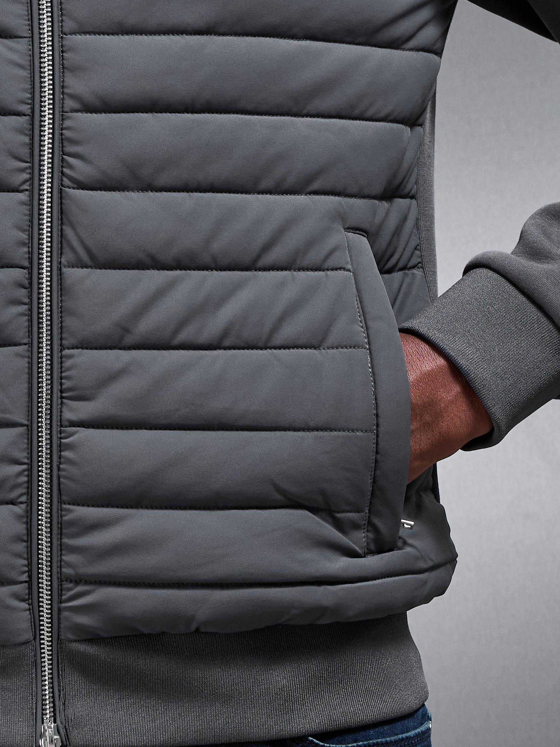 Hybrid Quilted Windbreaker in Grey - Image 4