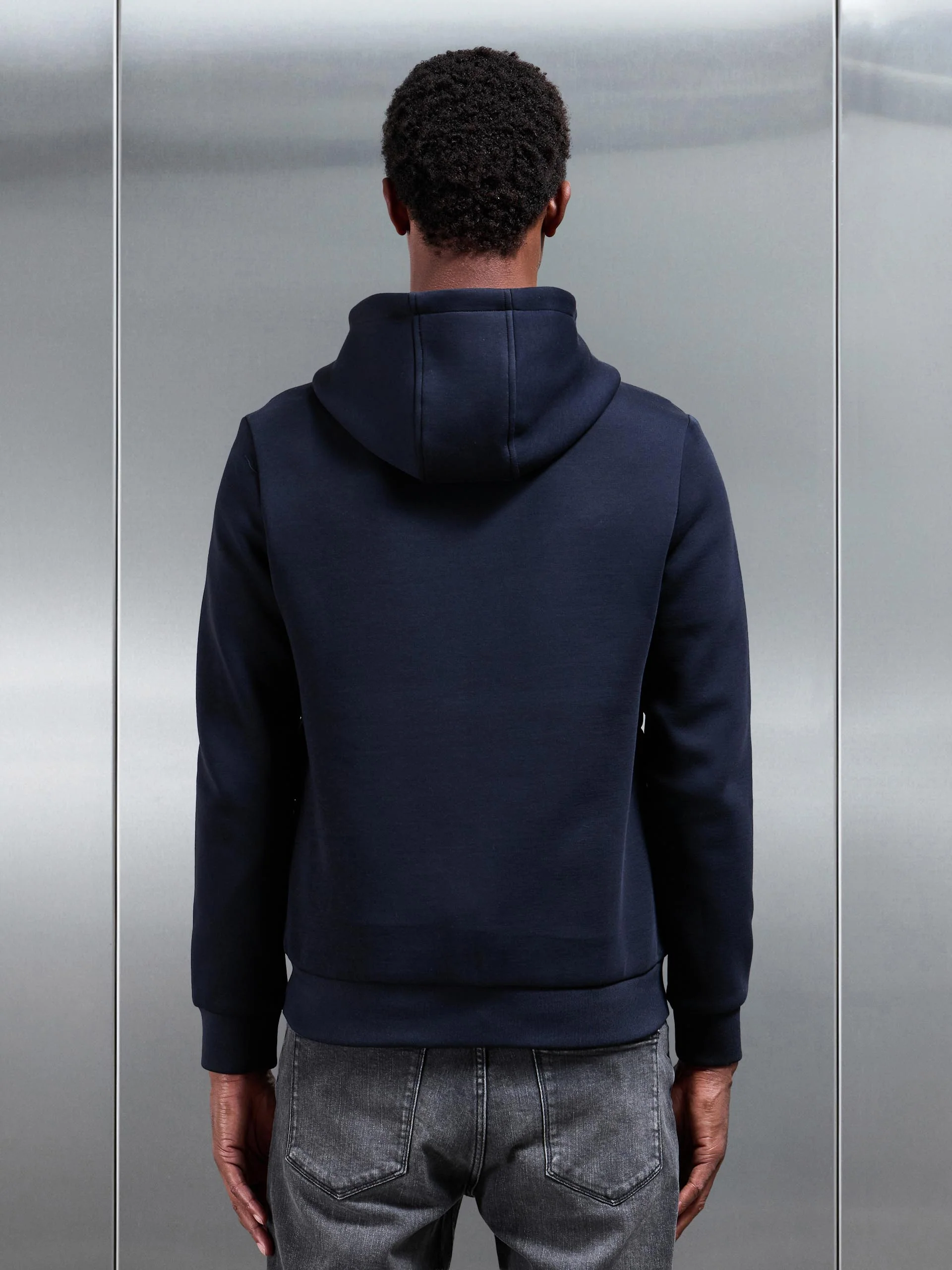 Hybrid Quilted Windbreaker in Navy - Image 3
