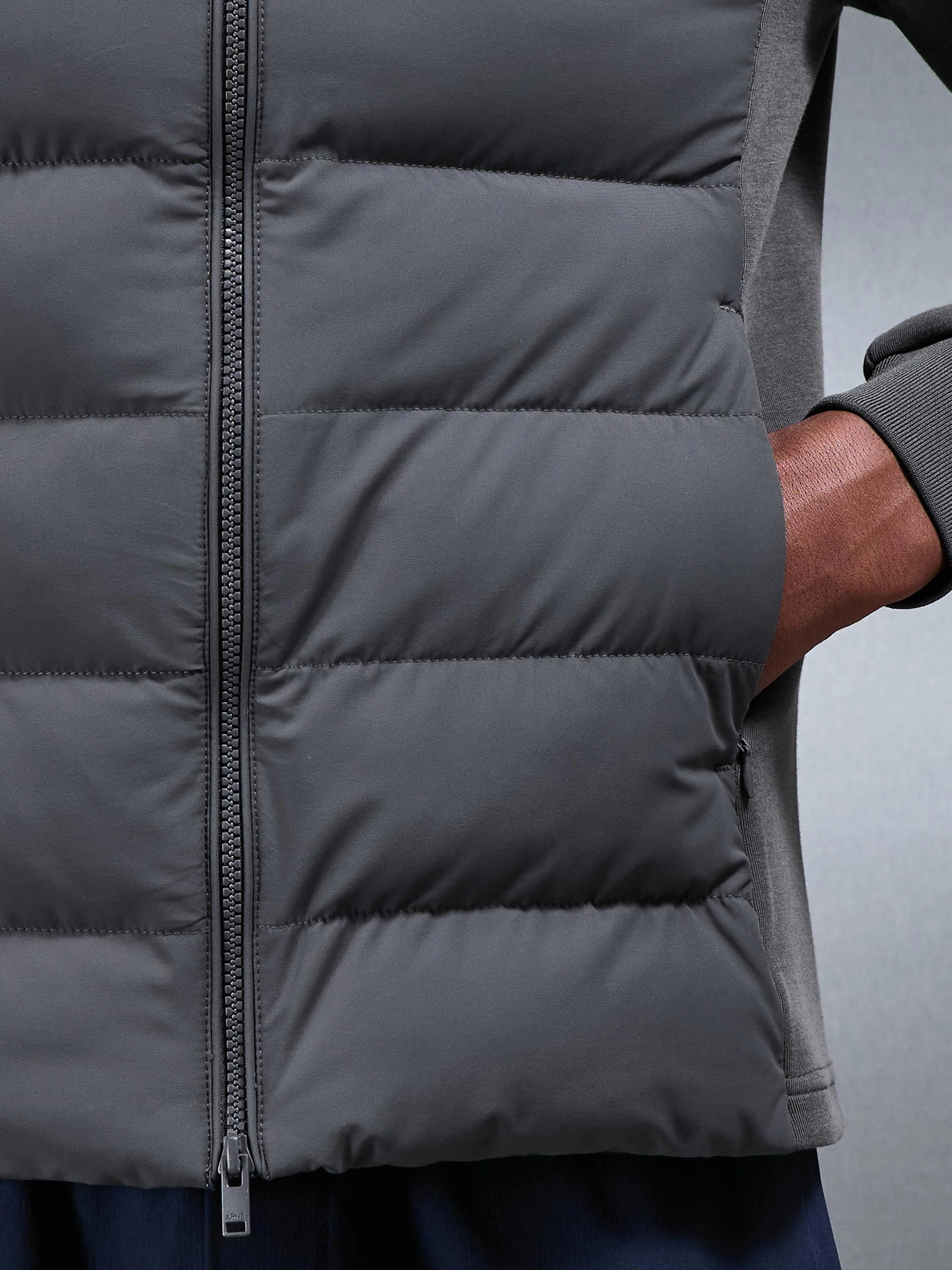 Hybrid Technical Puffer Jacket in Grey - Image 4