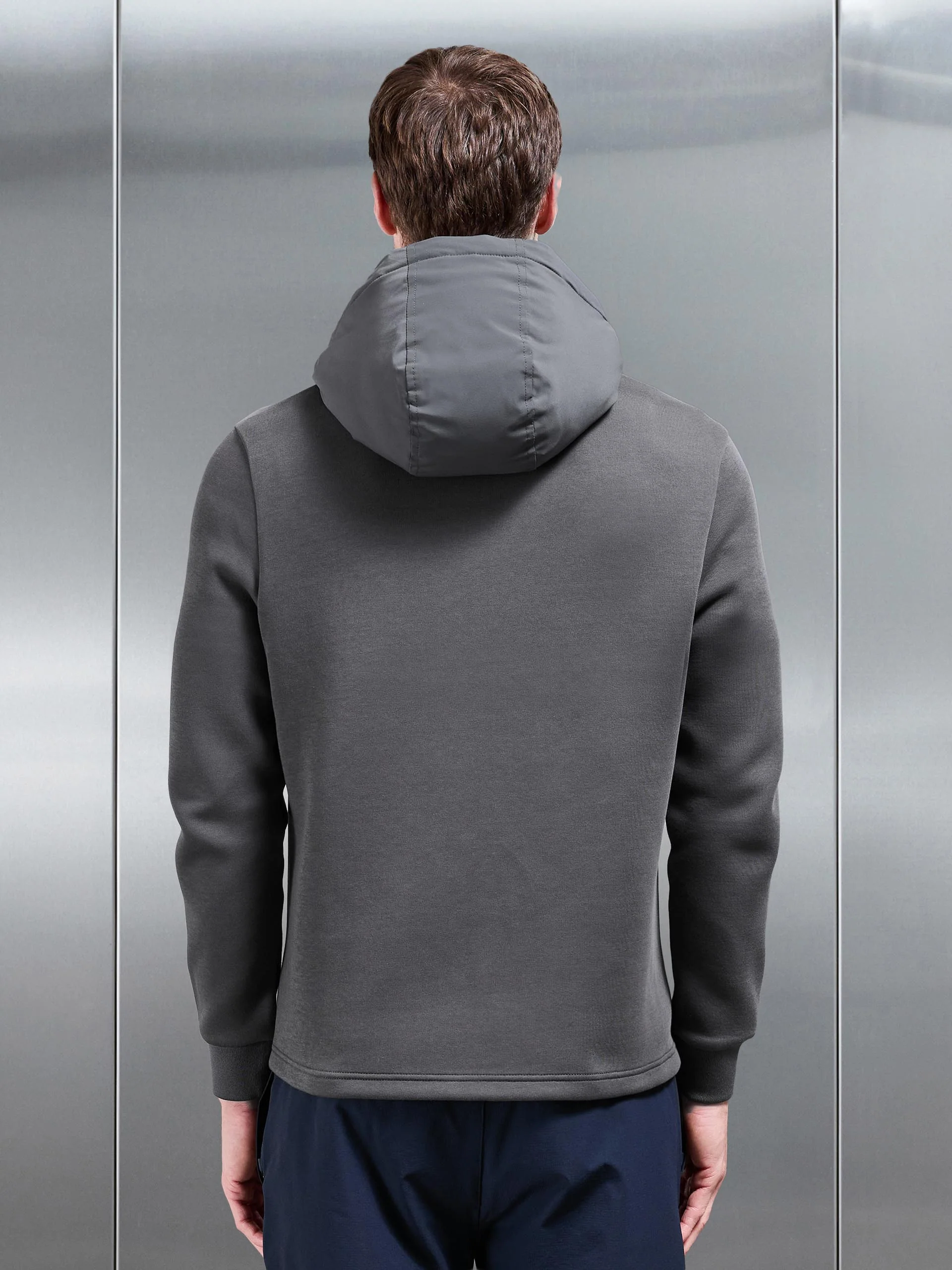 Hybrid Technical Puffer Windbreaker in Grey - Image 3