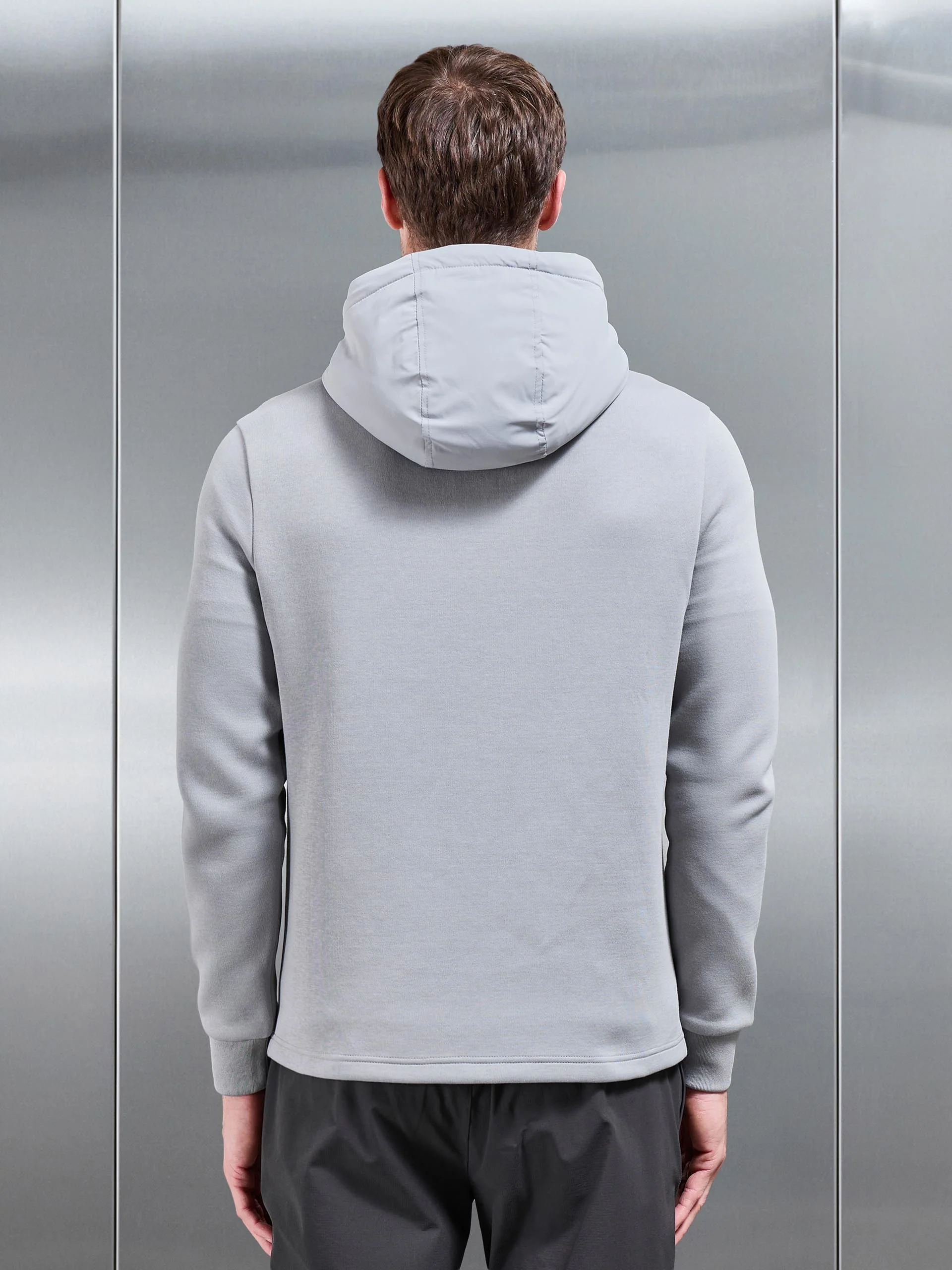Hybrid Technical Puffer Windbreaker in Mid Grey - Image 3