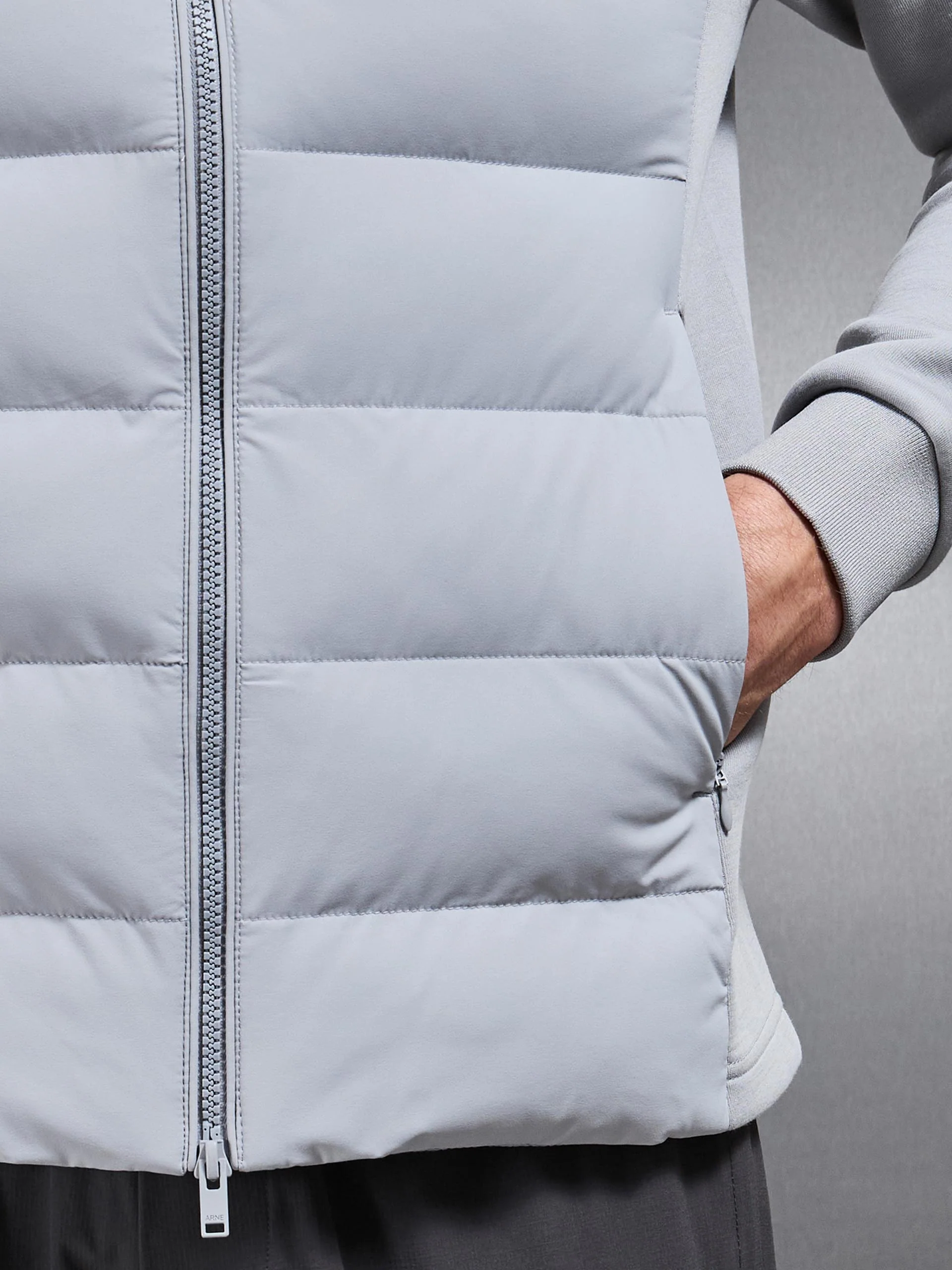 Hybrid Technical Puffer Windbreaker in Mid Grey - Image 5