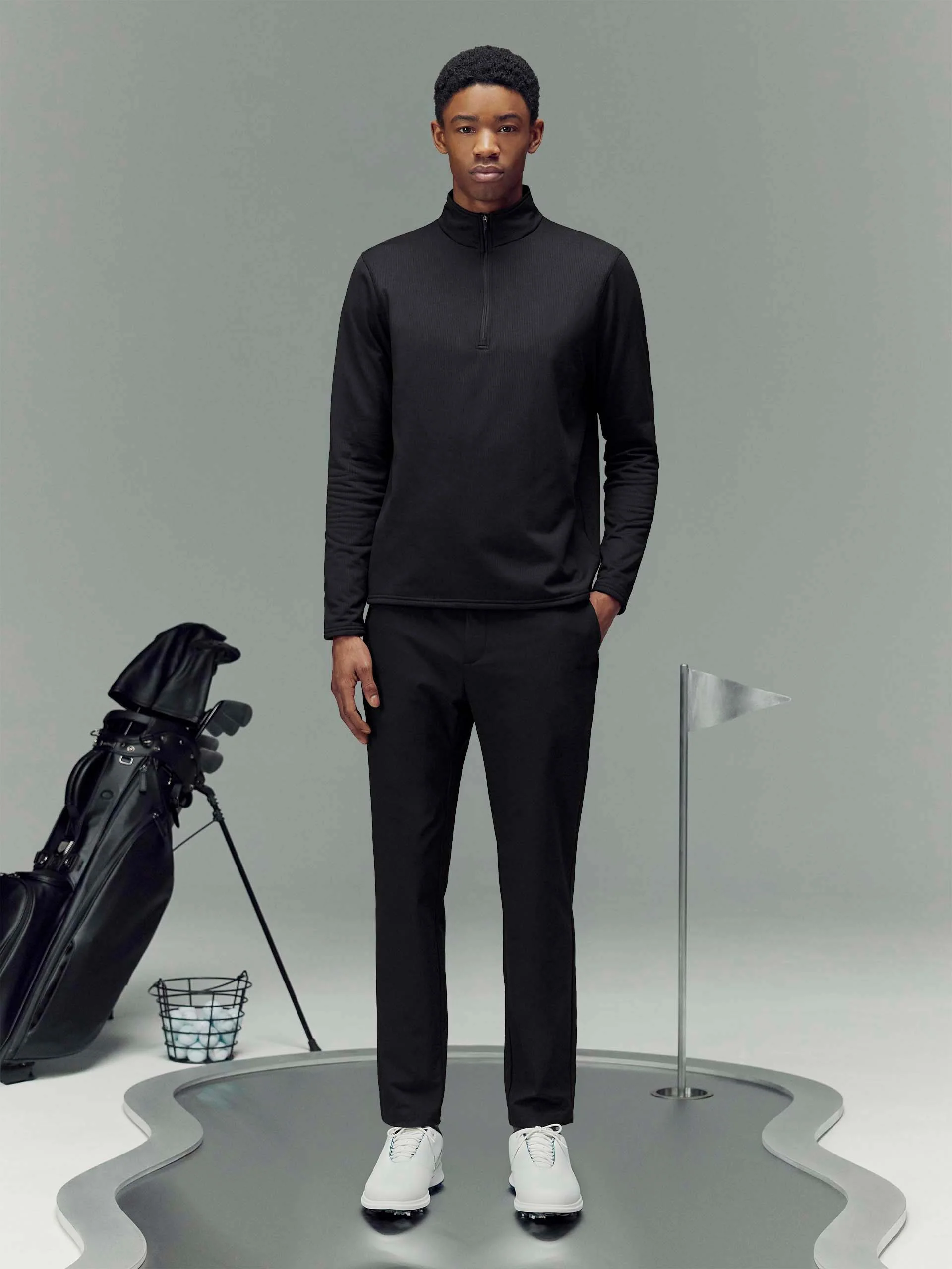 Insulating Golf Mid Layer in Black - Image 2