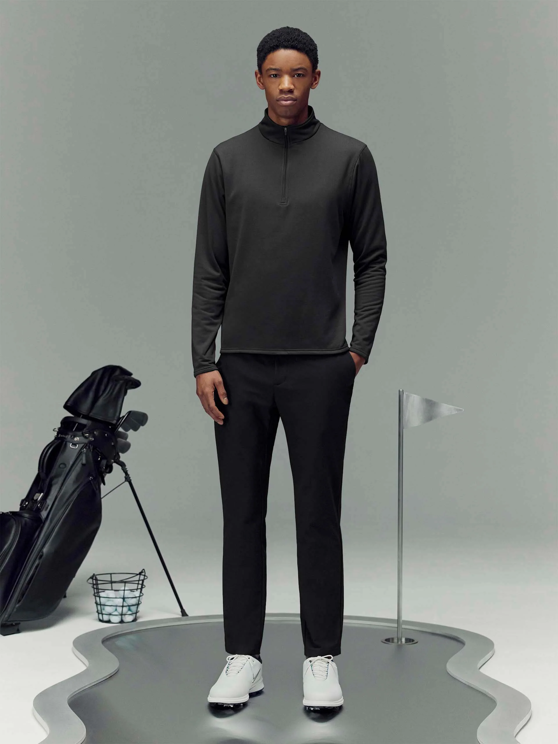 Insulating Golf Mid Layer in Grey - Image 2