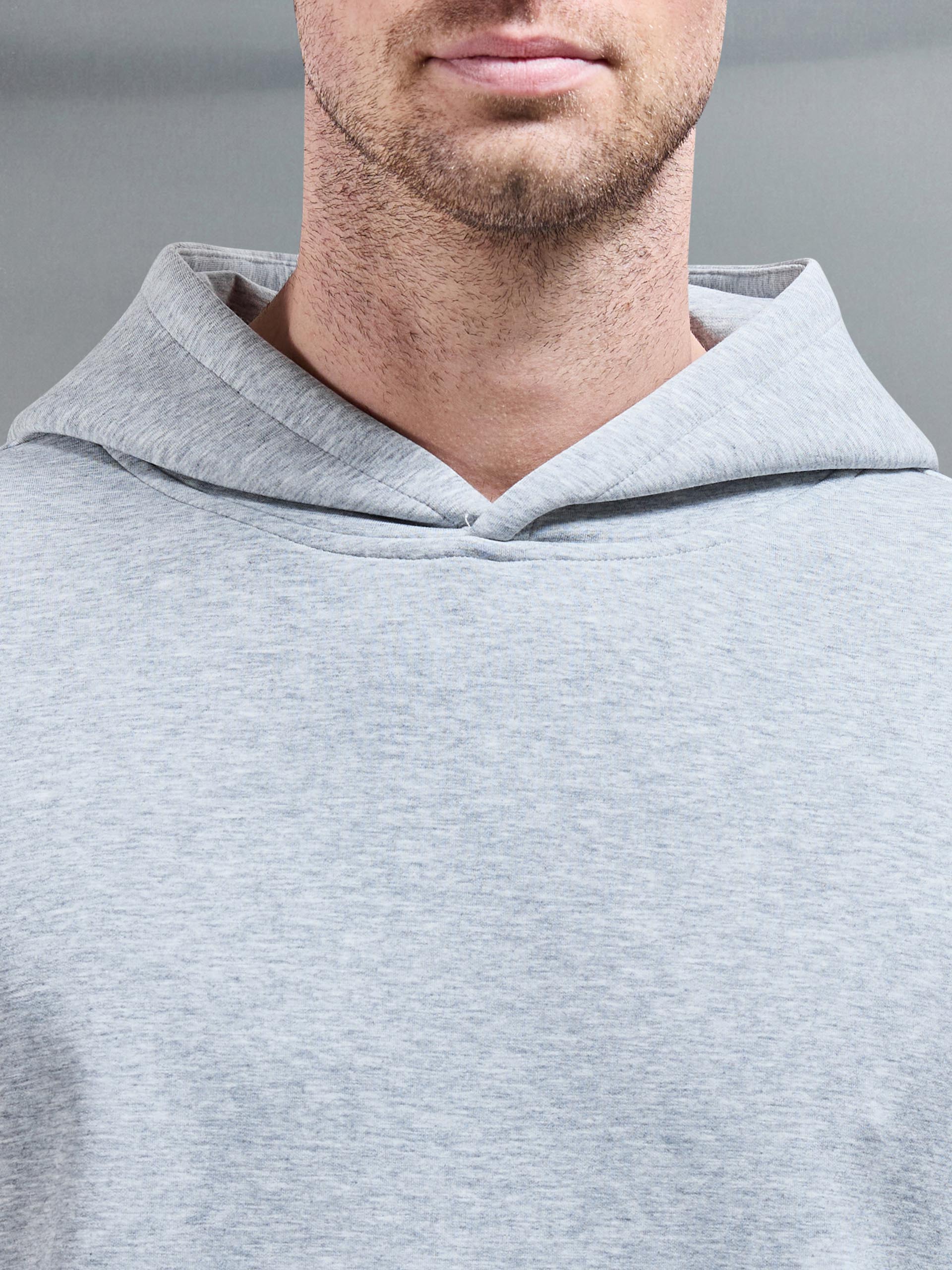 Interlock Jersey Essential Hoodie in Marl Grey - Image 4