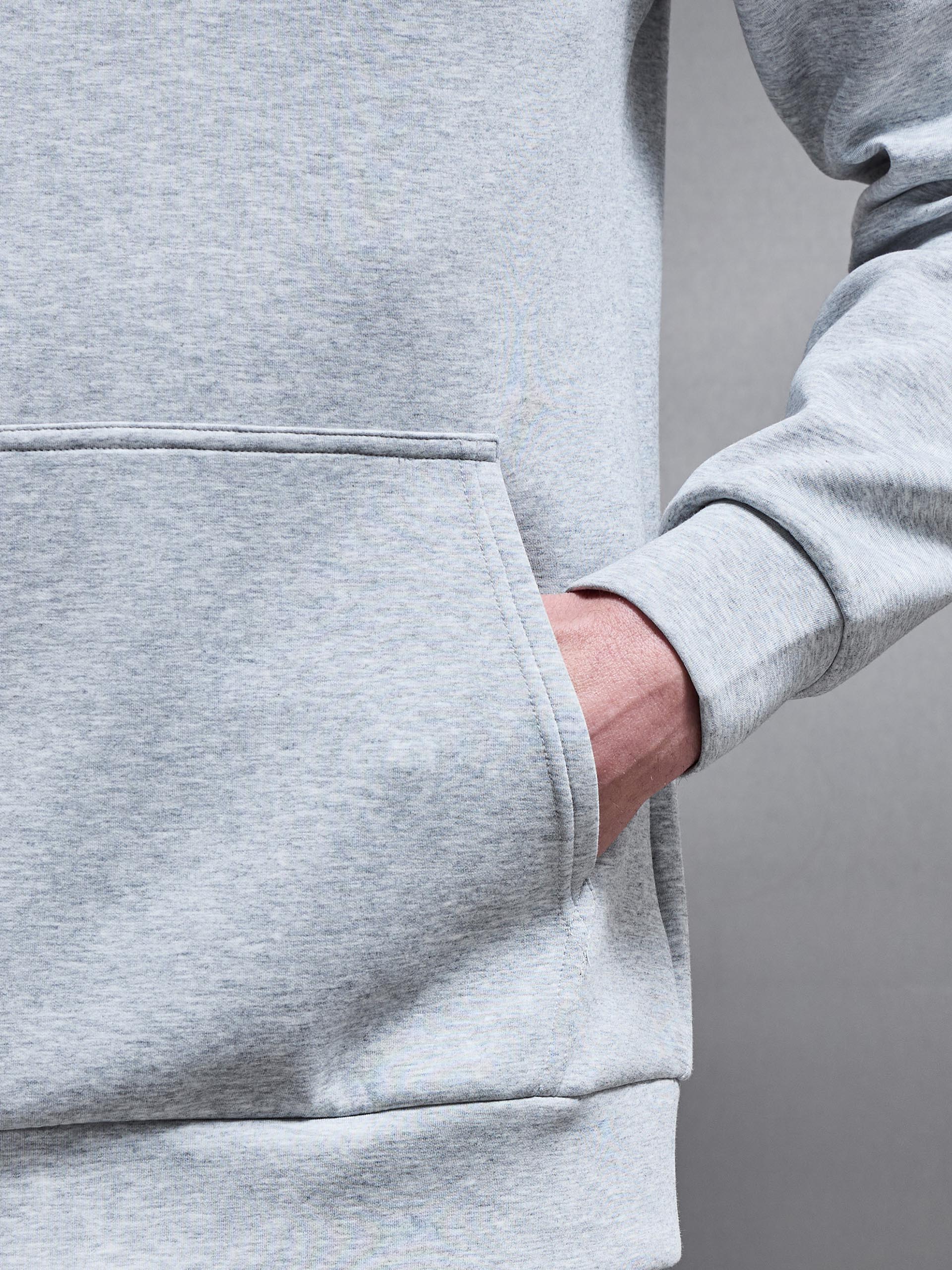Interlock Jersey Essential Hoodie in Marl Grey - Image 5