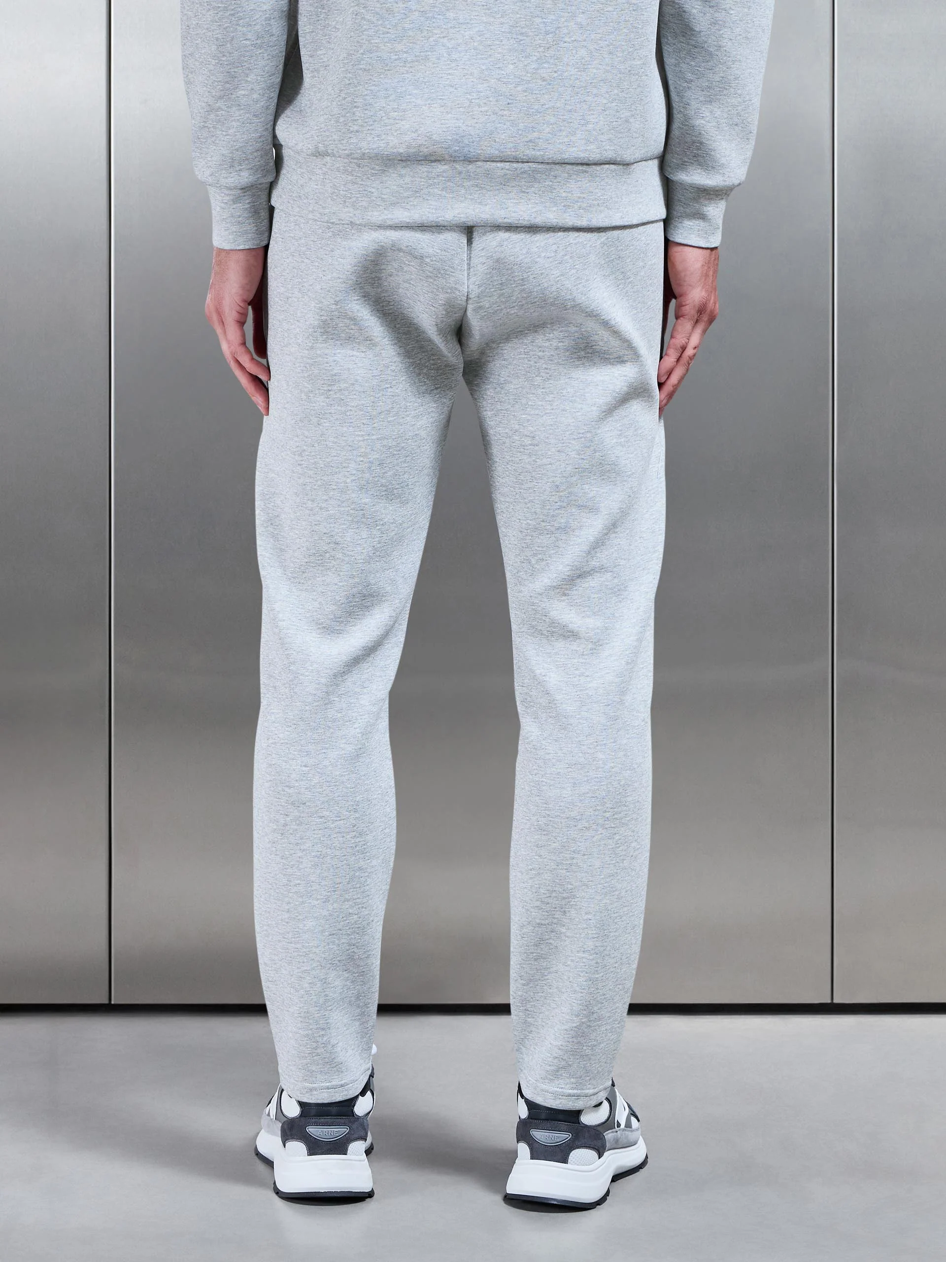 Interlock Jersey Essential Jogger in Marl Grey - Image 4