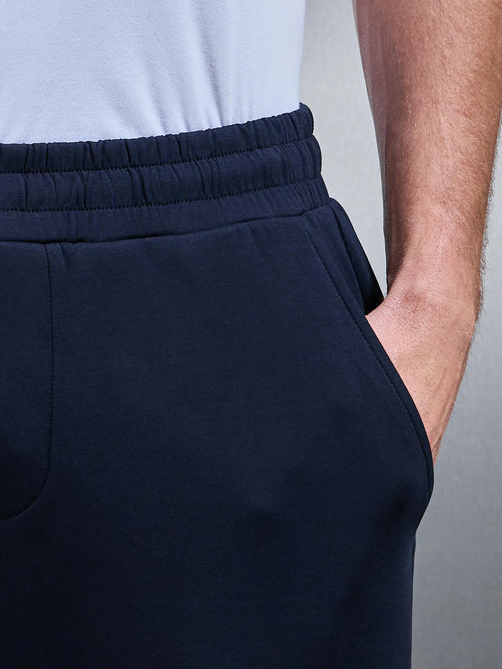 Interlock Jersey Essential Jogger in Navy - Image 5