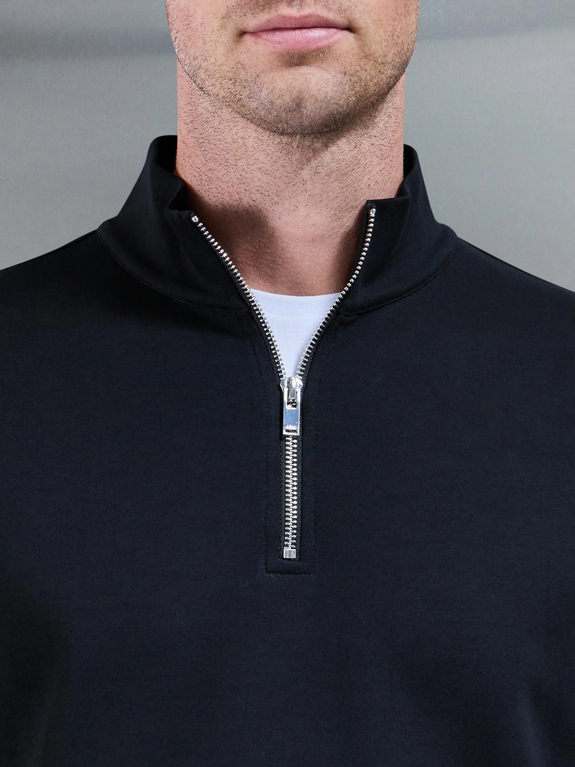 Interlock Jersey Half Zip in Black - Image 4