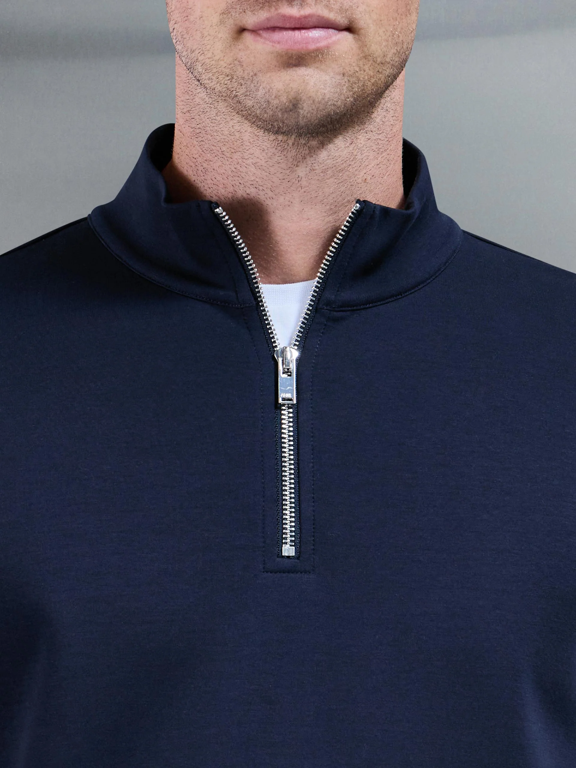 Interlock Jersey Half Zip in Navy - Image 5