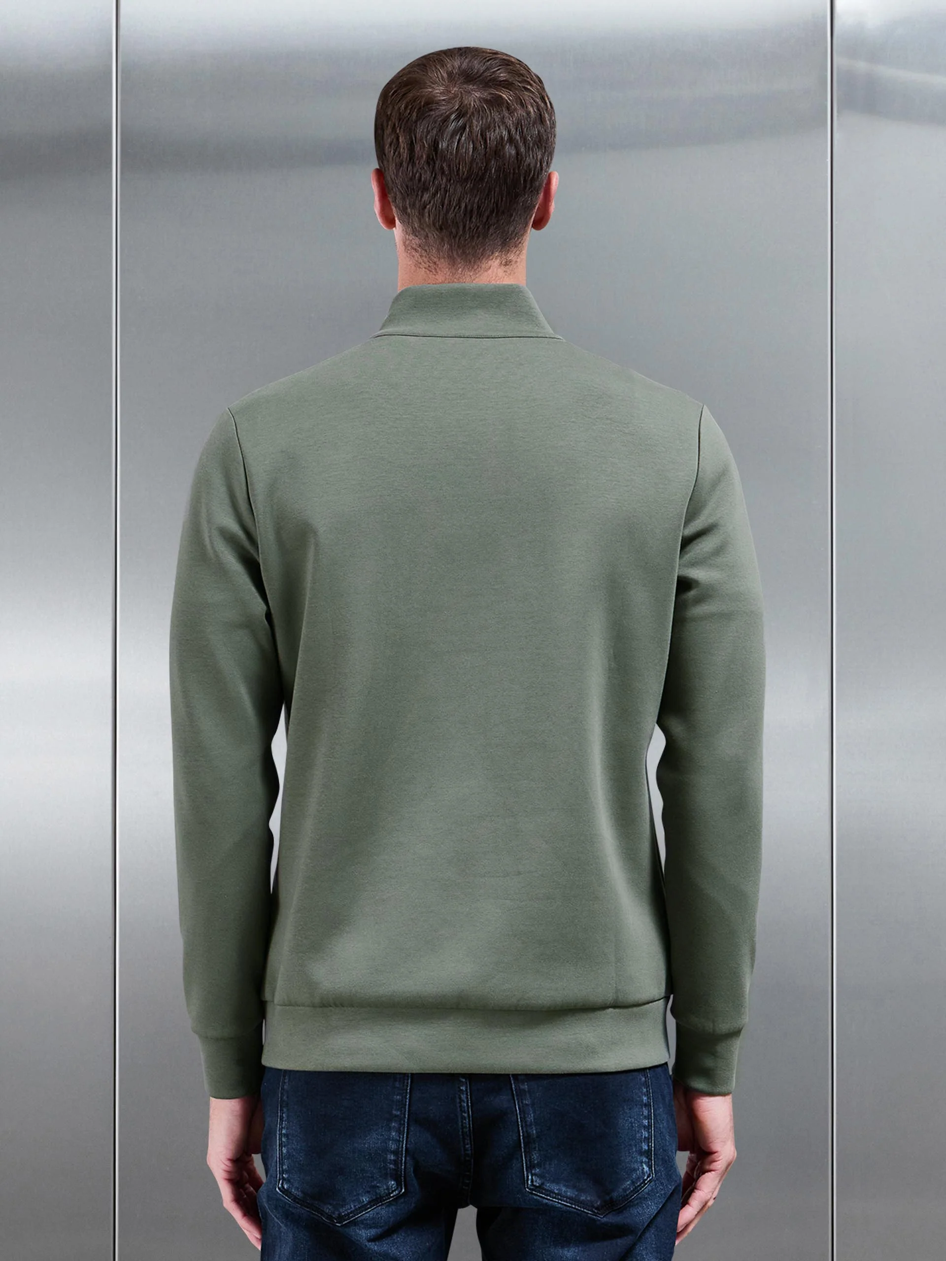 Interlock Jersey Half Zip in Sage - Image 4