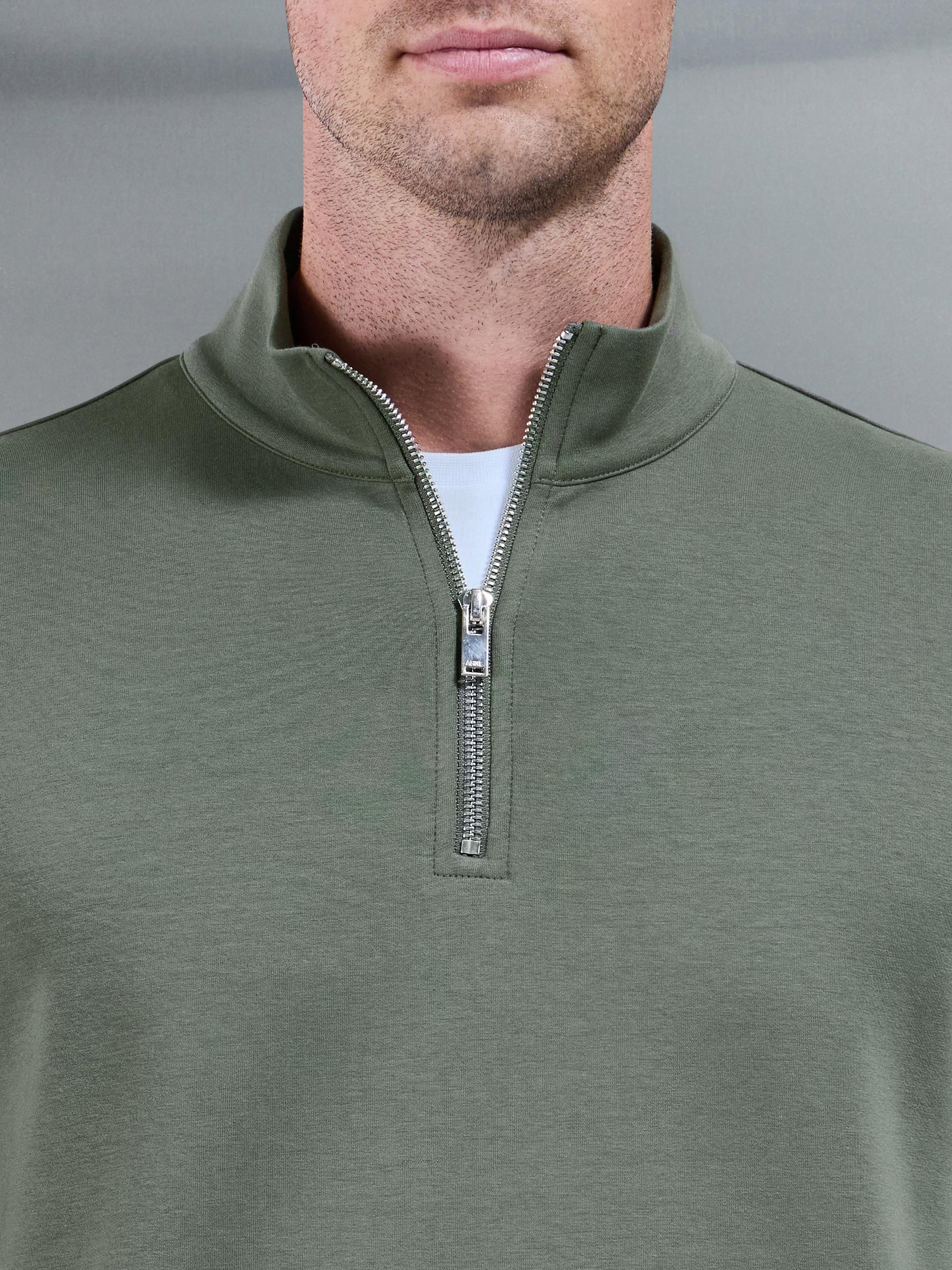 Interlock Jersey Half Zip in Sage - Image 5
