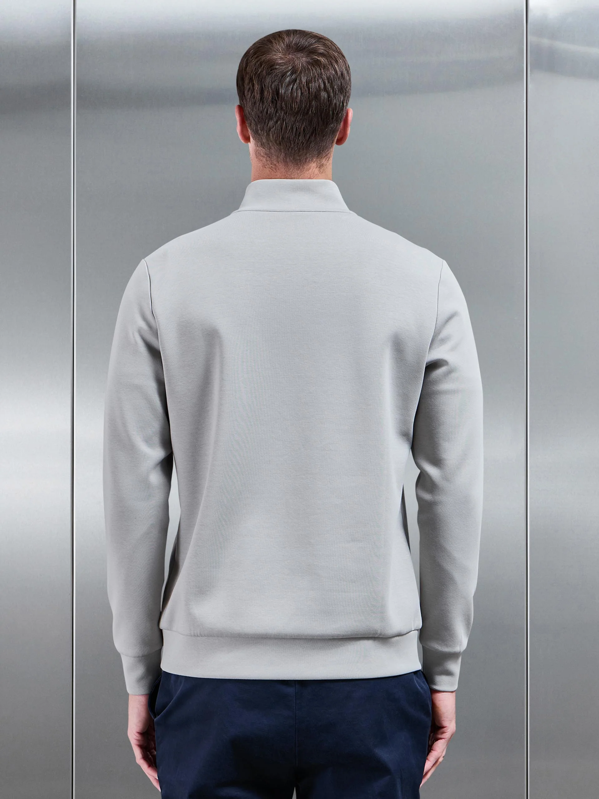 Interlock Jersey Half Zip in Stone - Image 3