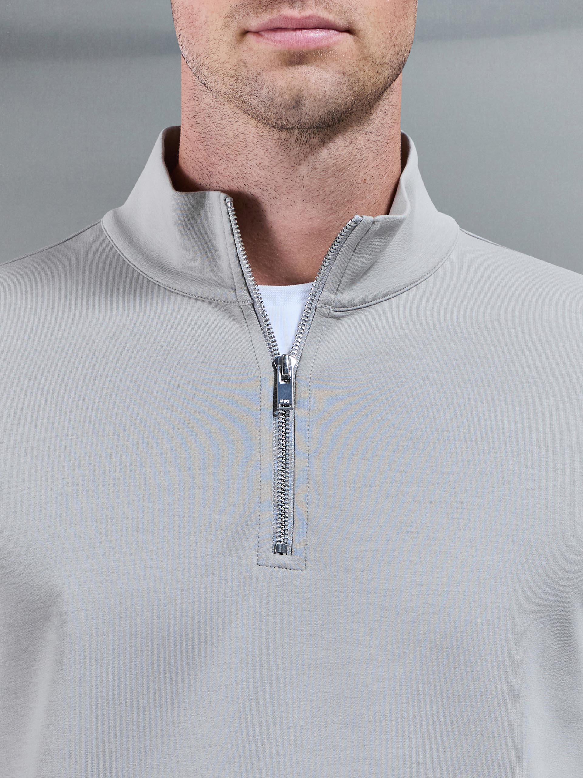 Interlock Jersey Half Zip in Stone - Image 4