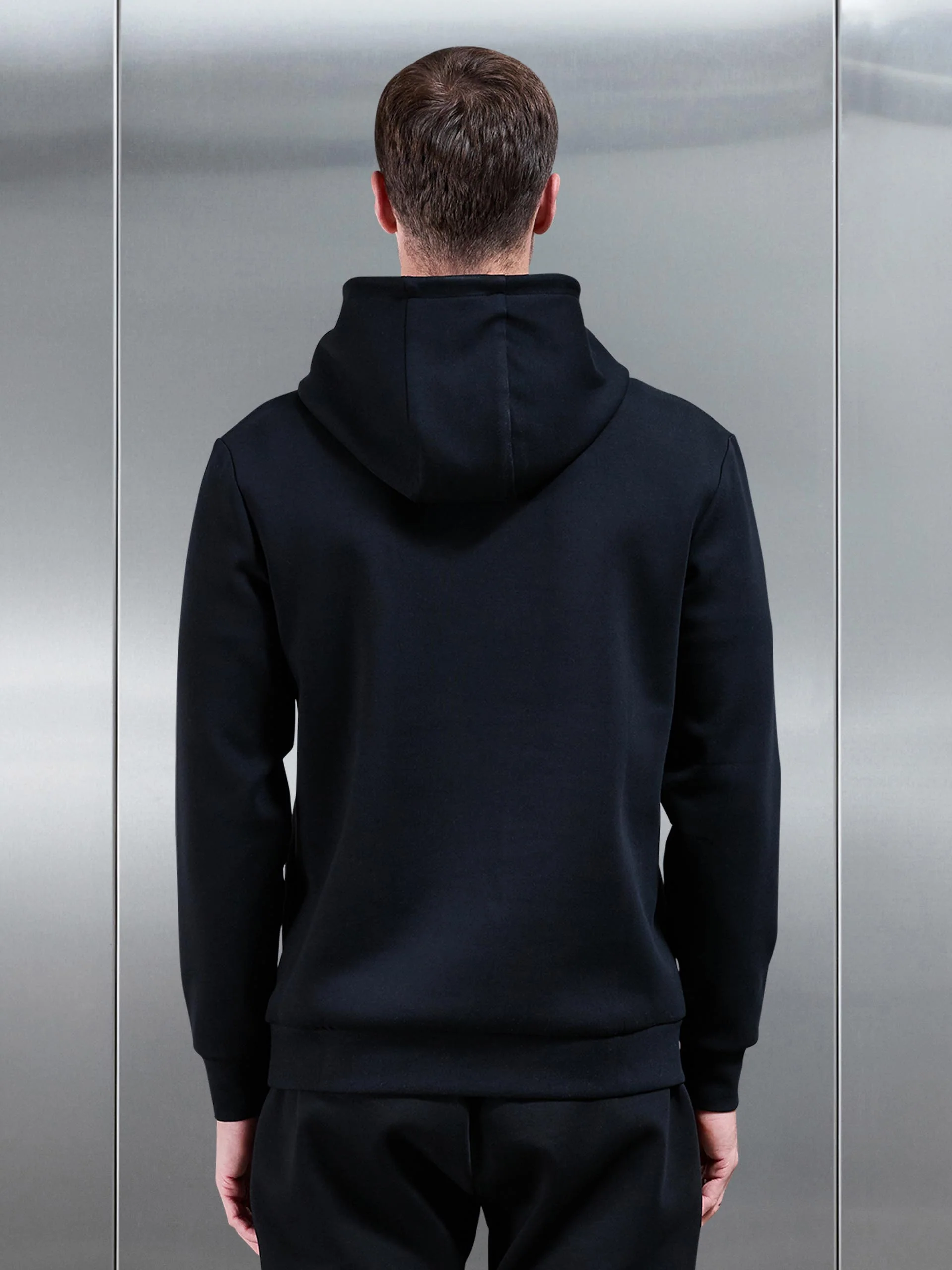 Interlock Jersey Hoodie in Black - Image 3