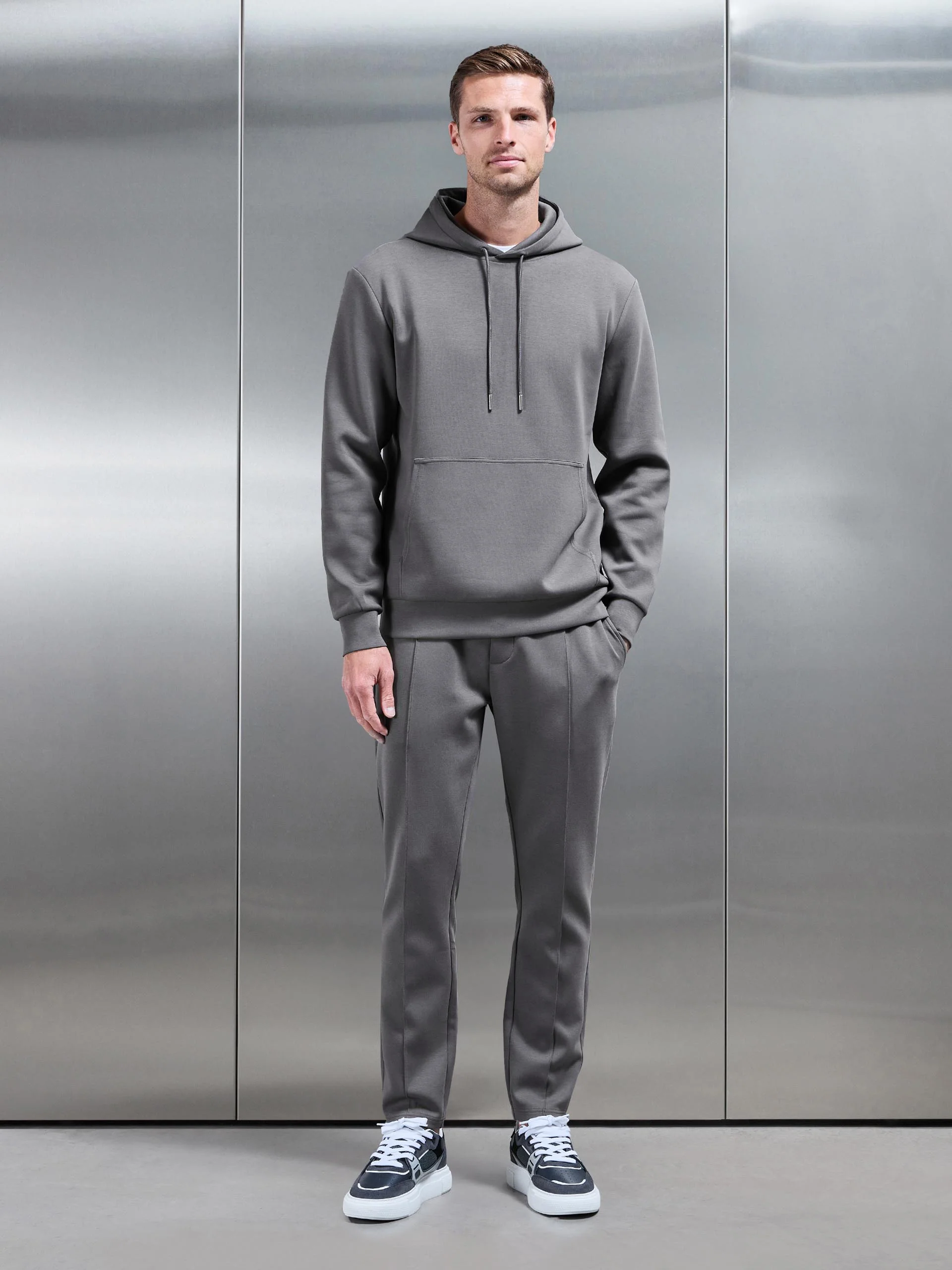 Interlock Jersey Hoodie in Charcoal - Image 2