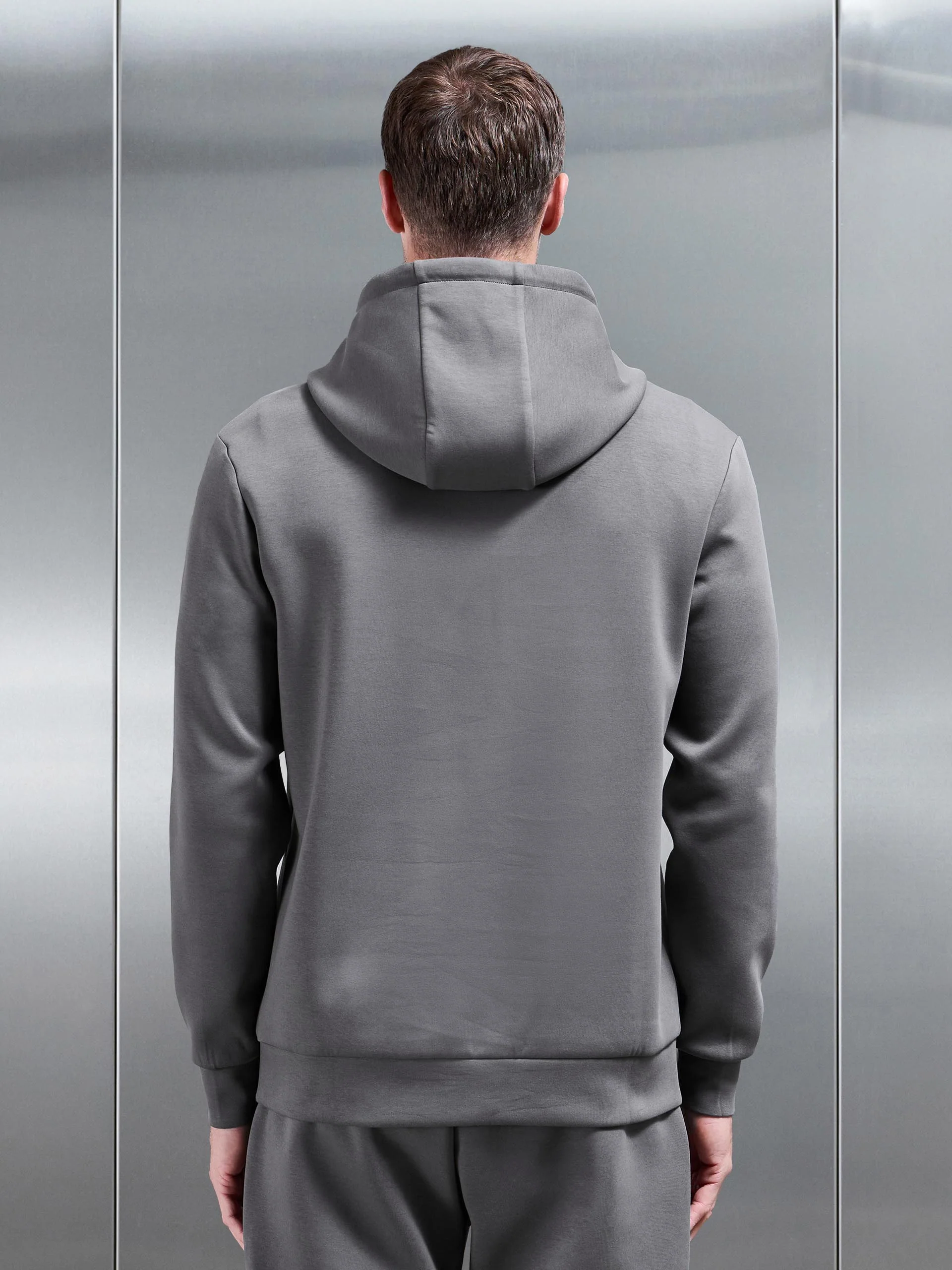 Interlock Jersey Hoodie in Charcoal - Image 3