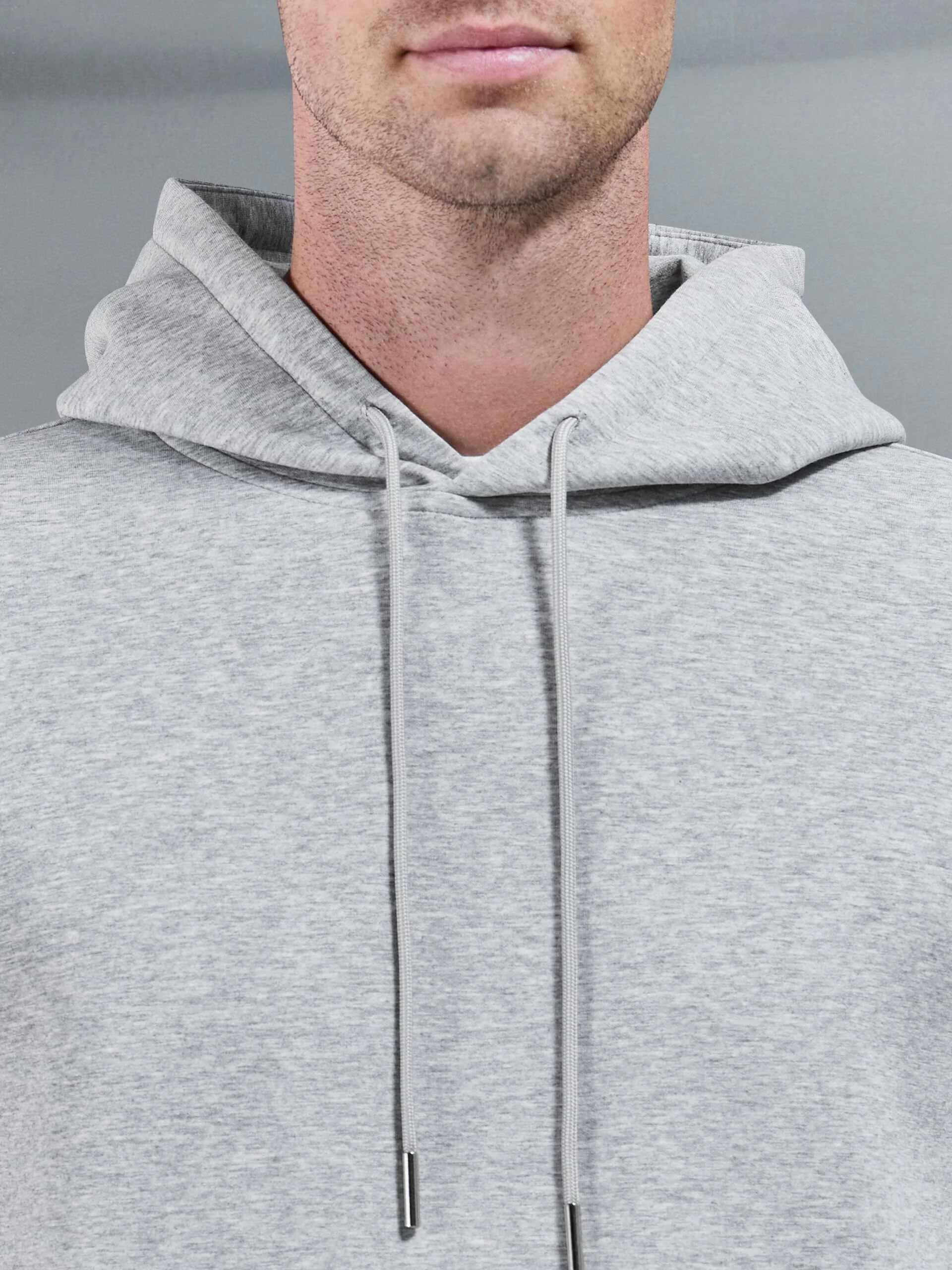 Interlock Jersey Hoodie in Marl Grey - Image 3