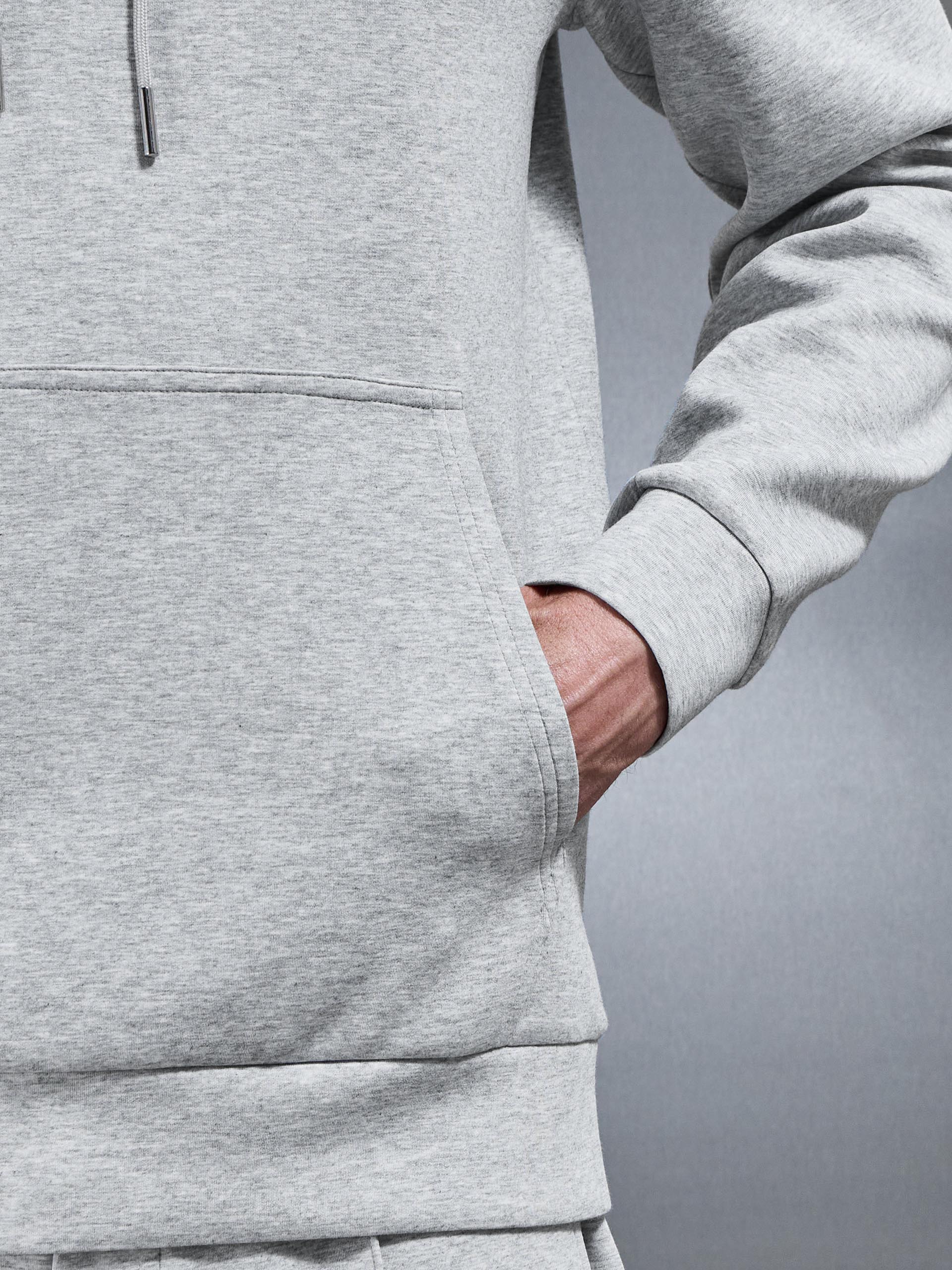 Interlock Jersey Hoodie in Marl Grey - Image 4
