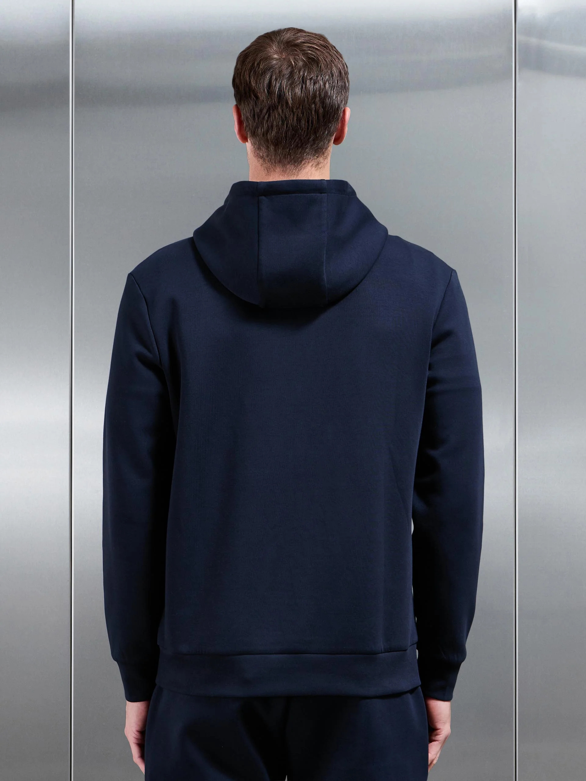 Interlock Jersey Hoodie in Navy - Image 3
