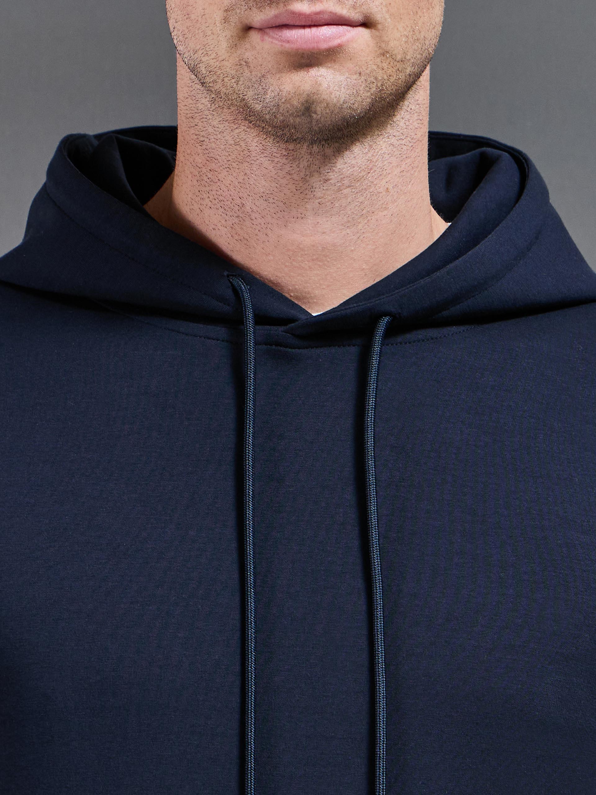 Interlock Jersey Hoodie in Navy - Image 4