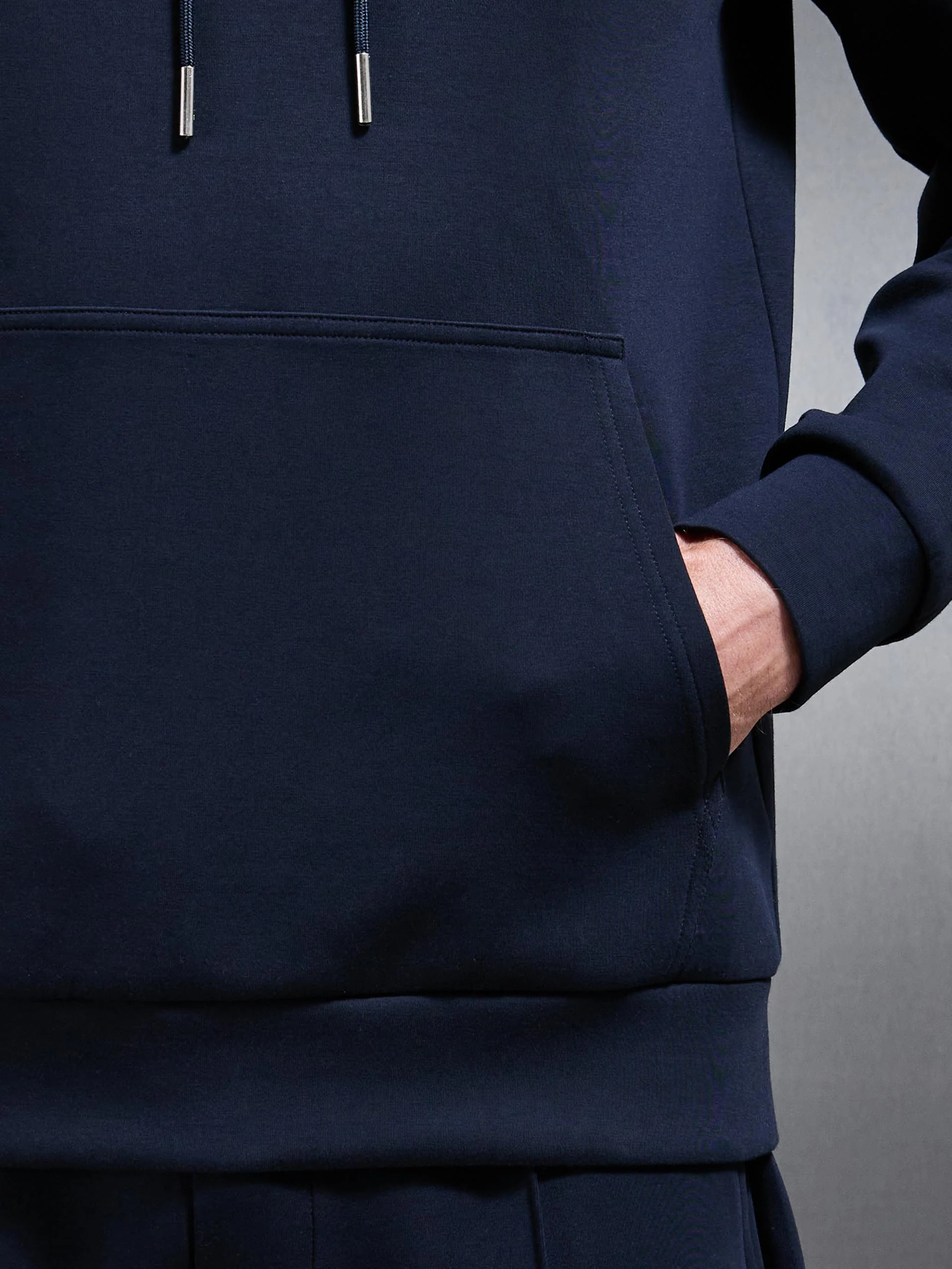 Interlock Jersey Hoodie in Navy - Image 5