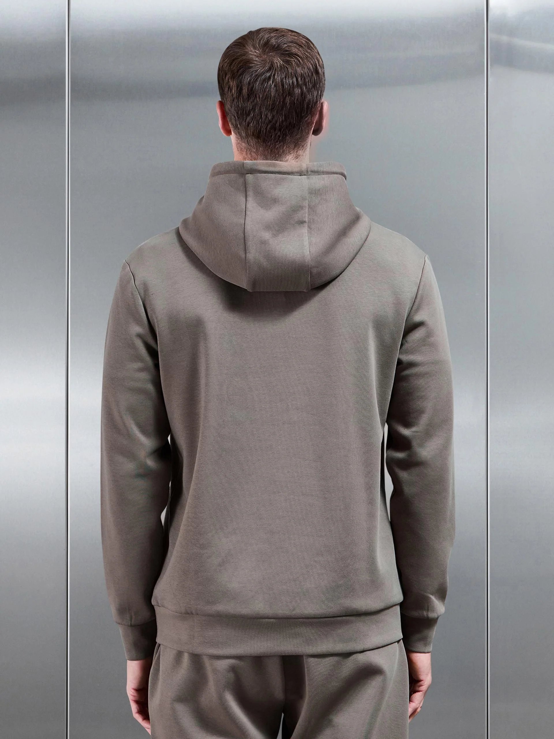 Interlock Jersey Hoodie in Taupe - Image 3