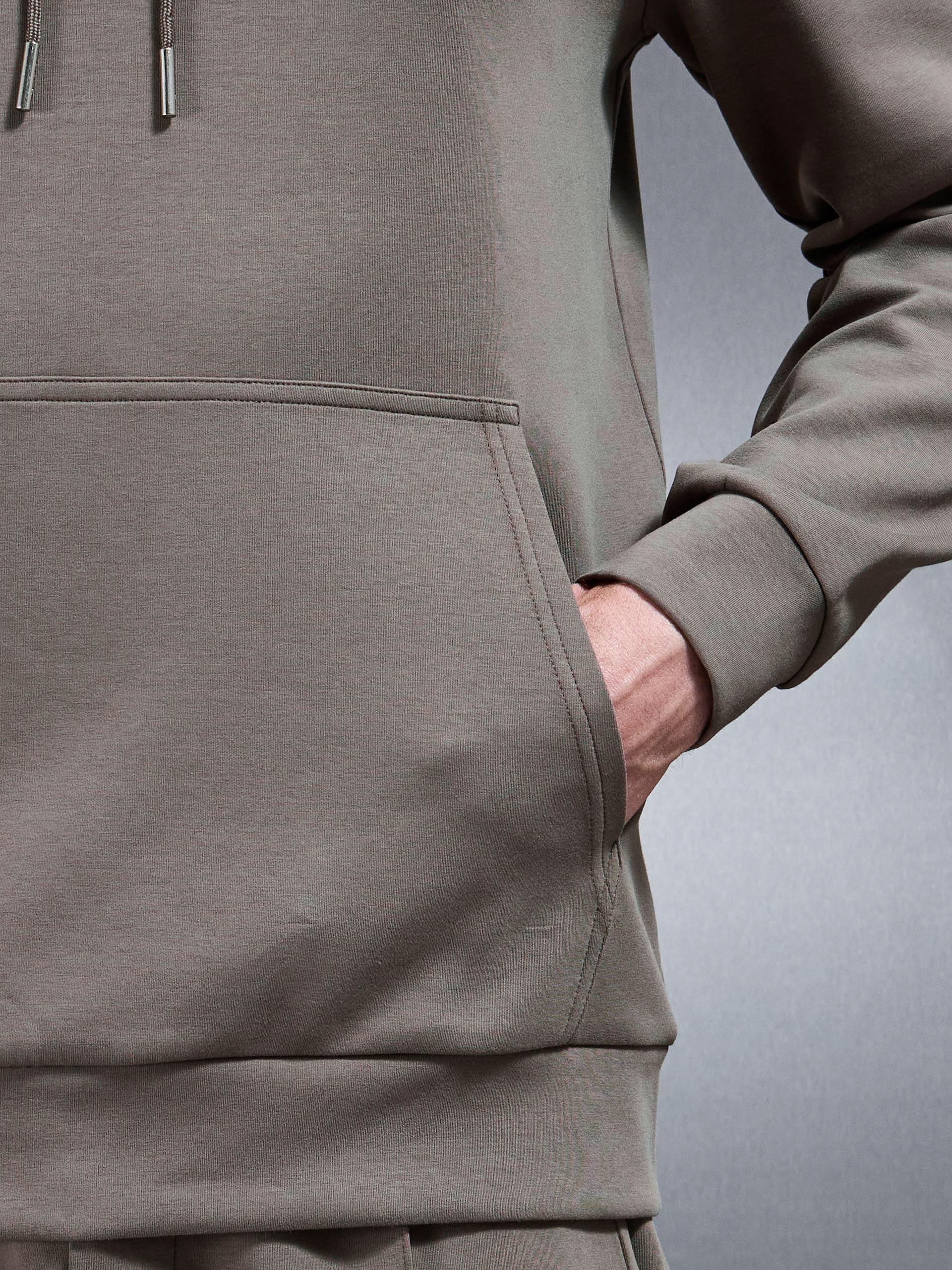 Interlock Jersey Hoodie in Taupe - Image 5
