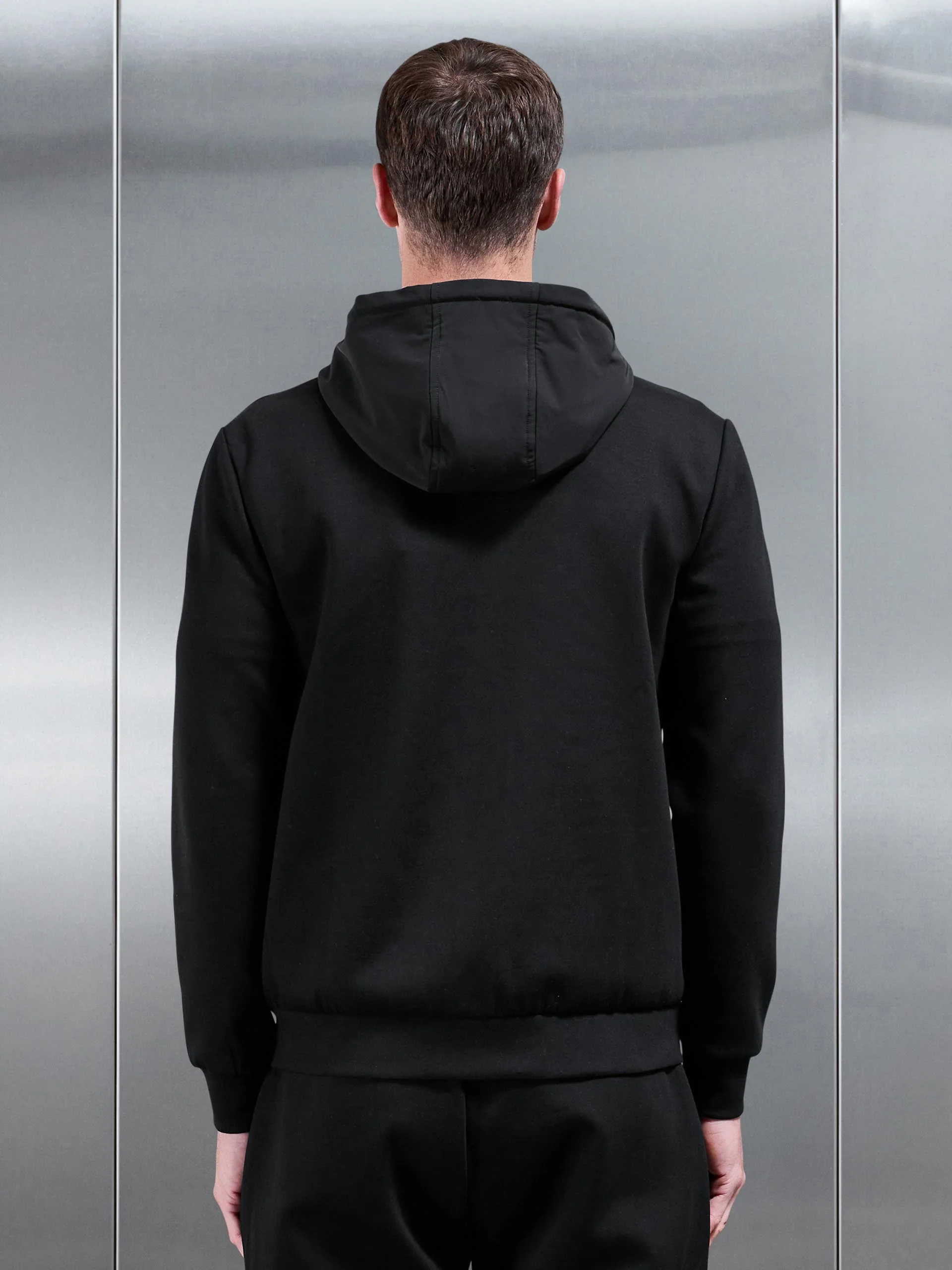 Interlock Jersey Hybrid Windbreaker in Black - Image 3