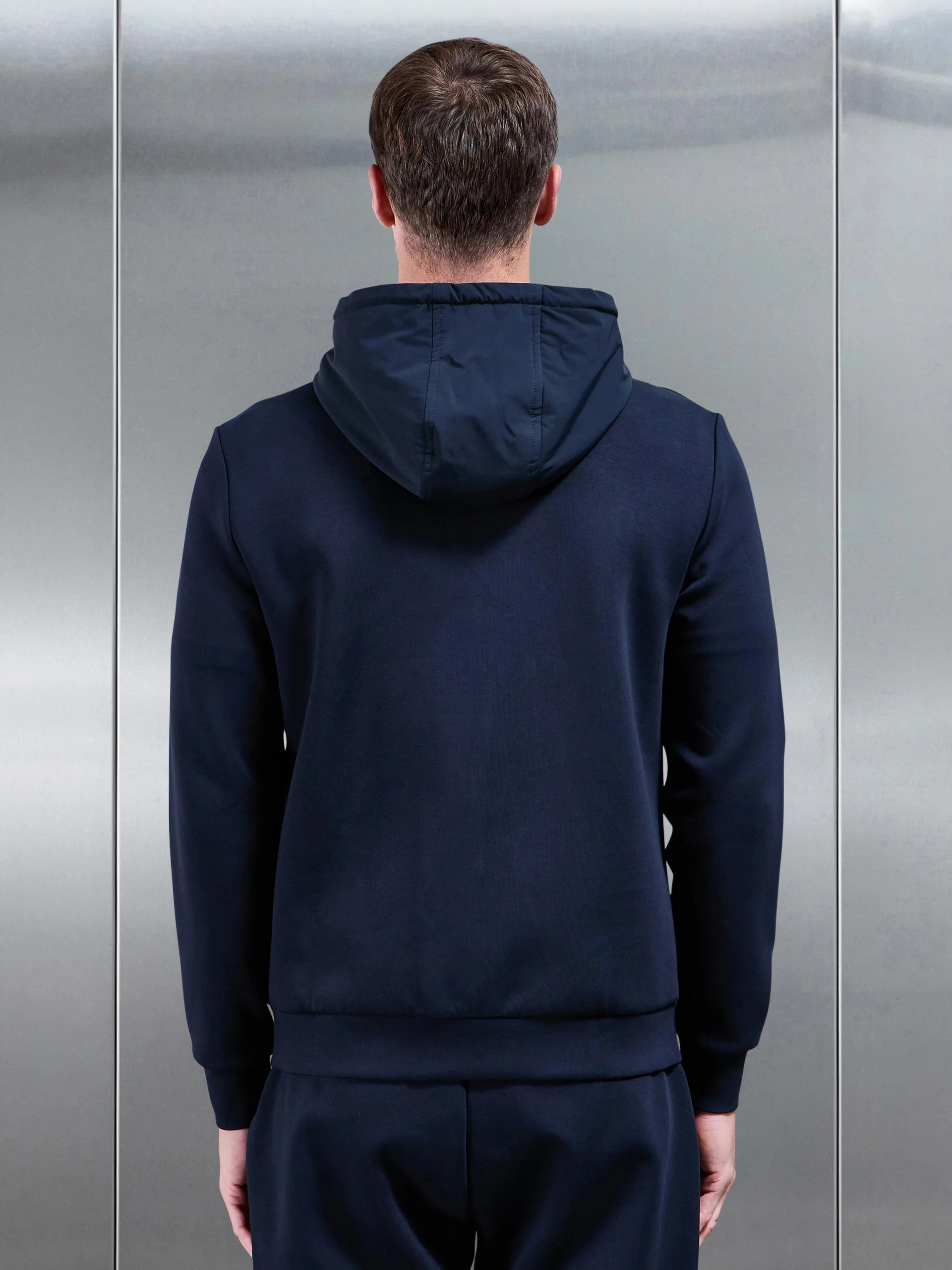 Interlock Jersey Hybrid Windbreaker in Navy - Image 3