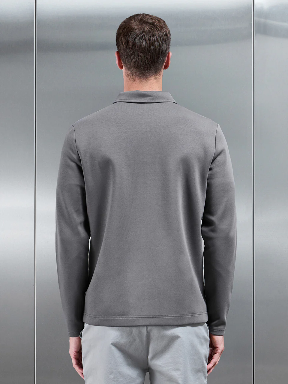 Interlock Jersey Pocket Zip Through Overshirt in Charcoal - Image 3