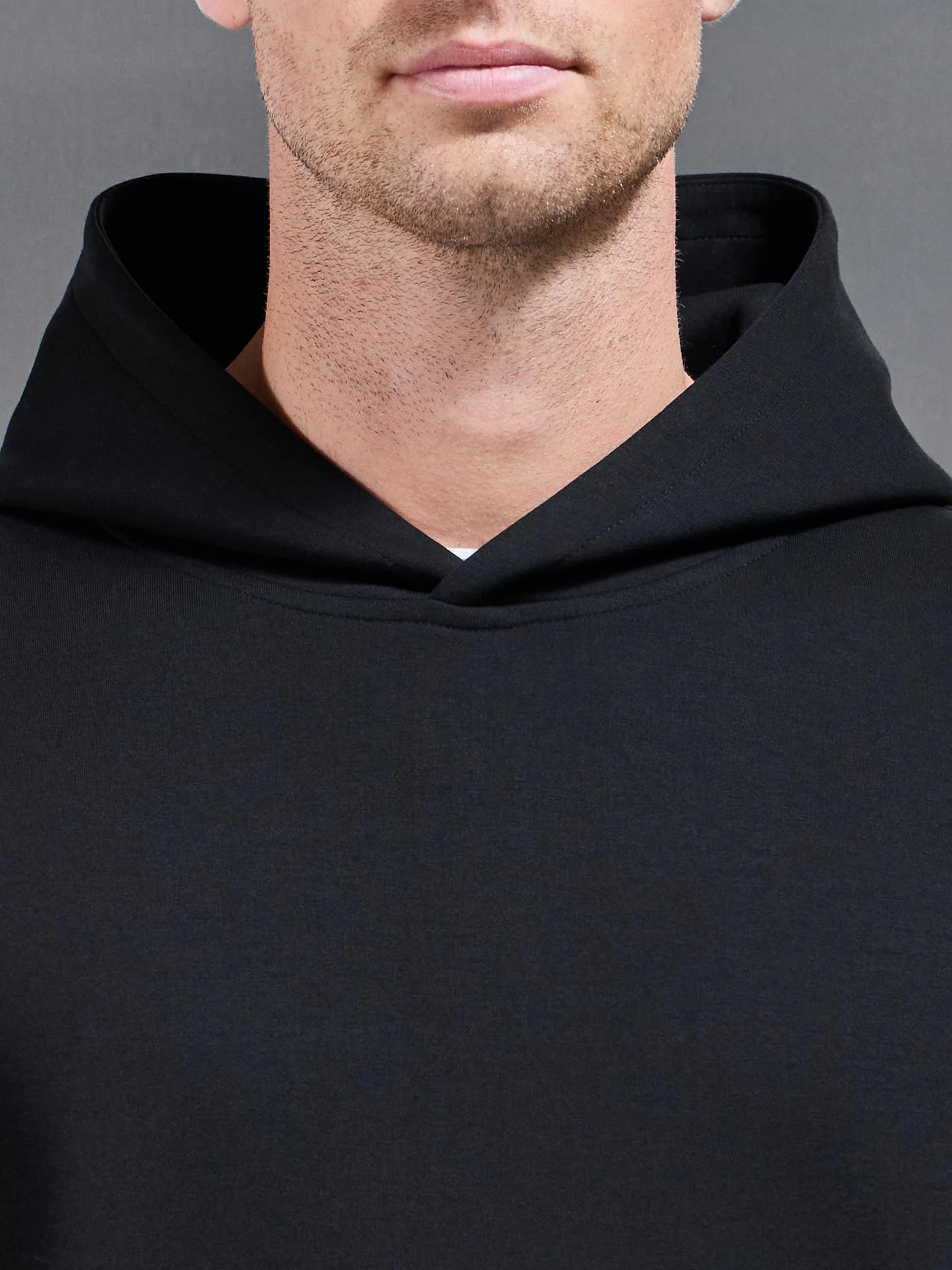 Interlock Jersey Relaxed Fit Hoodie in Black - Image 4