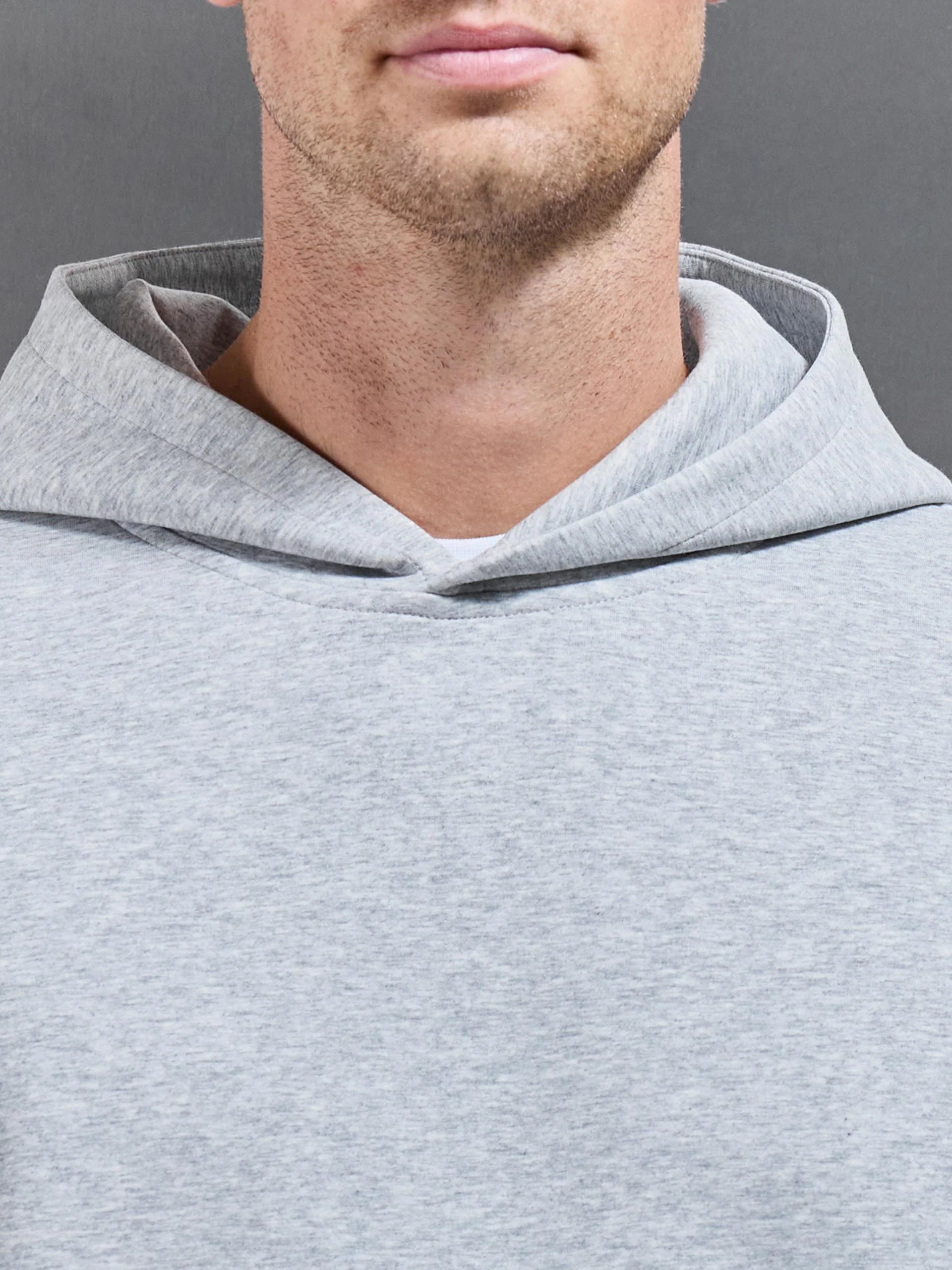 Interlock Jersey Relaxed Fit Hoodie in Marl Grey - Image 5