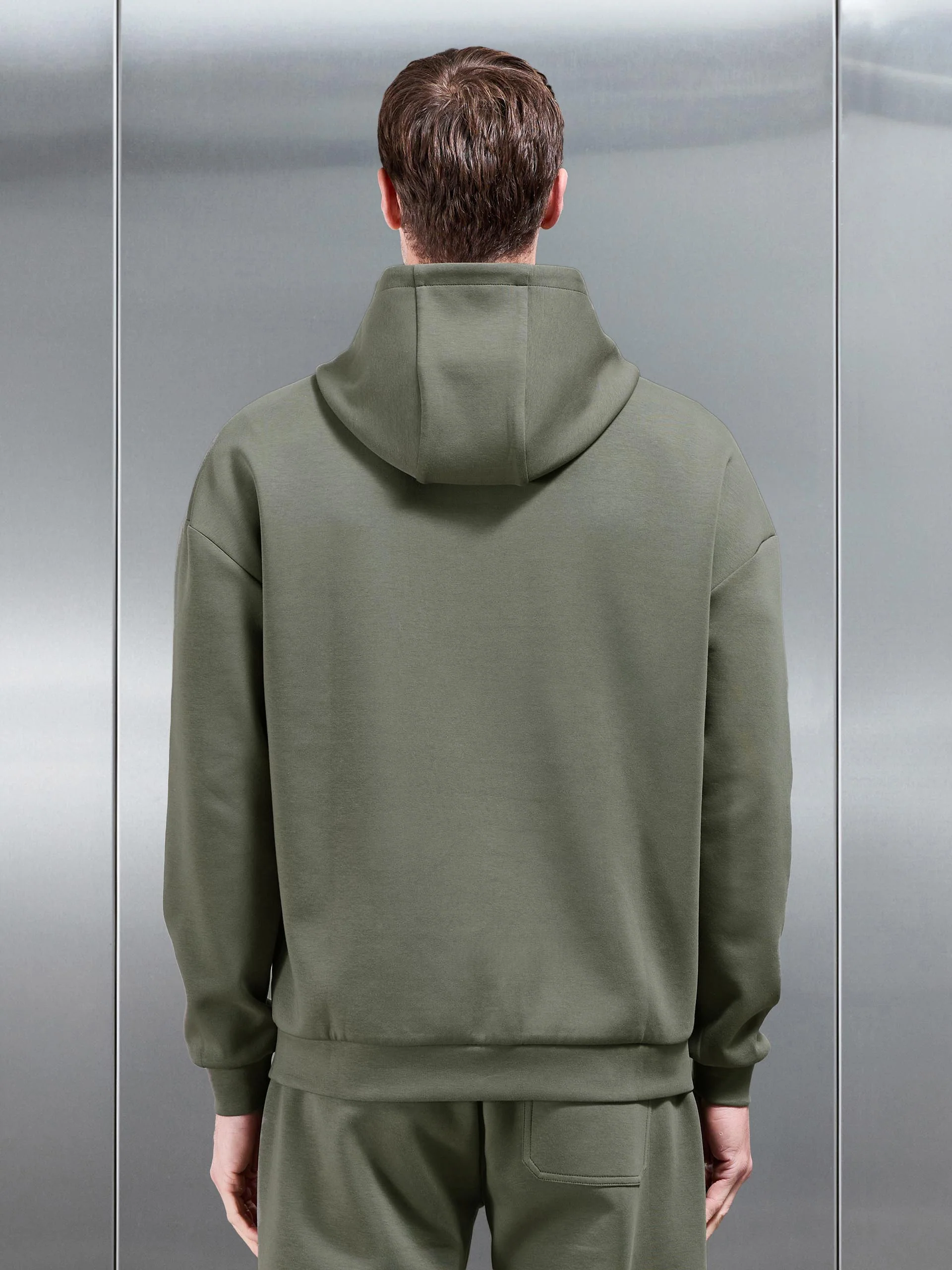 Interlock Jersey Relaxed Fit Hoodie in Sage - Image 3