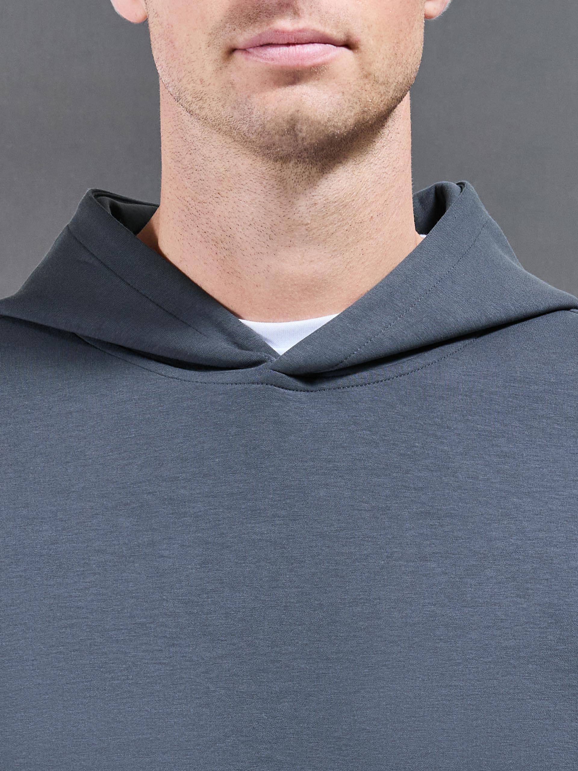 Interlock Jersey Relaxed Fit Hoodie in Slate Blue - Image 5