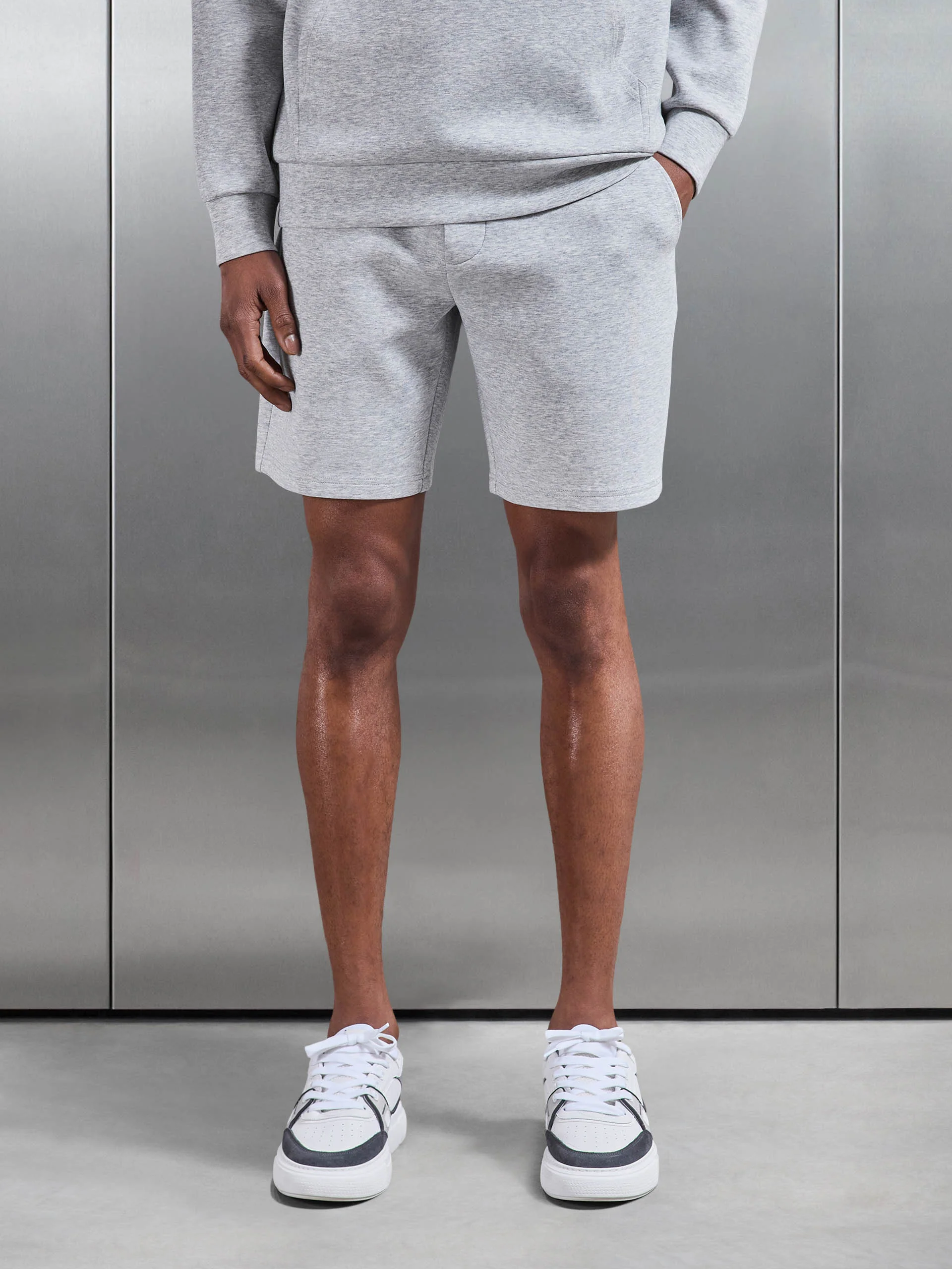 Interlock Jersey Short in Marl Grey - Image 3