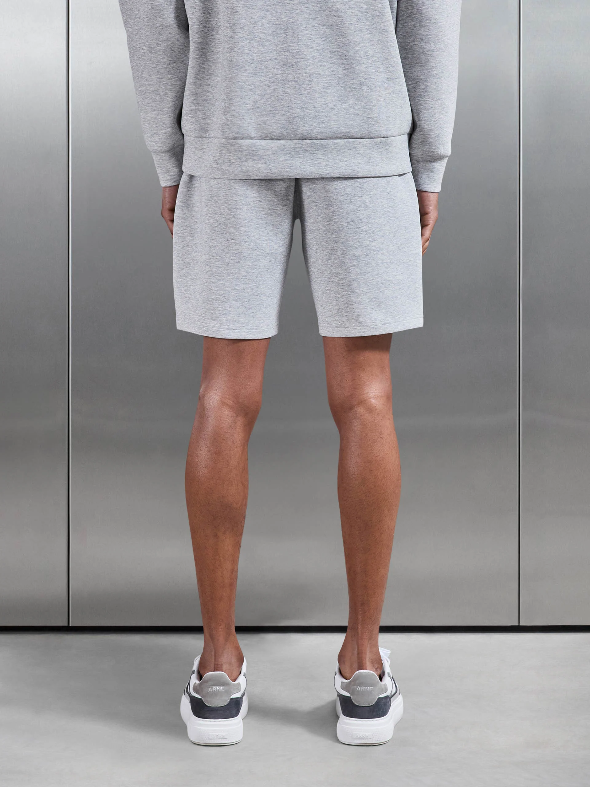 Interlock Jersey Short in Marl Grey - Image 7